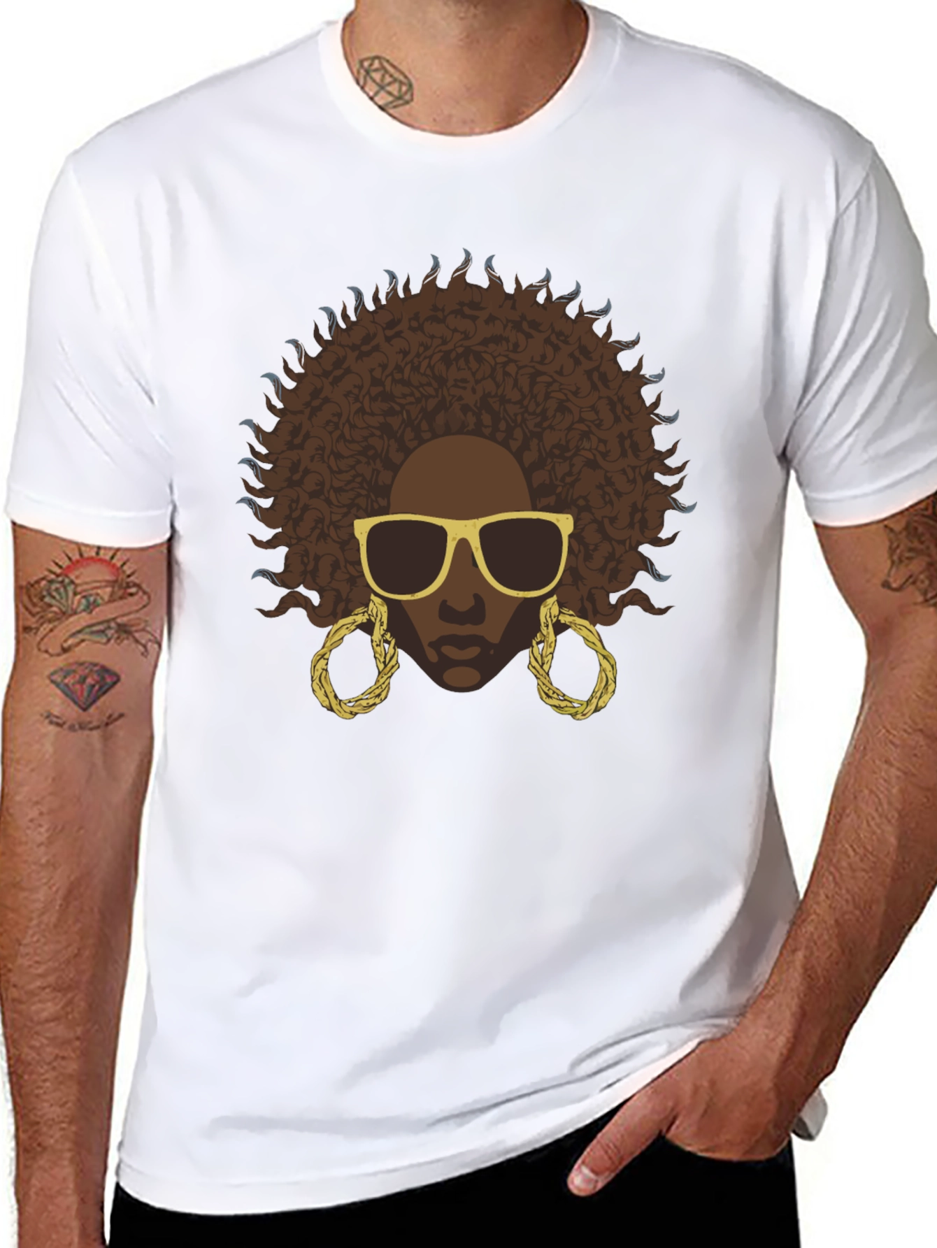 Afro Woman Graphic Black T-Shirt