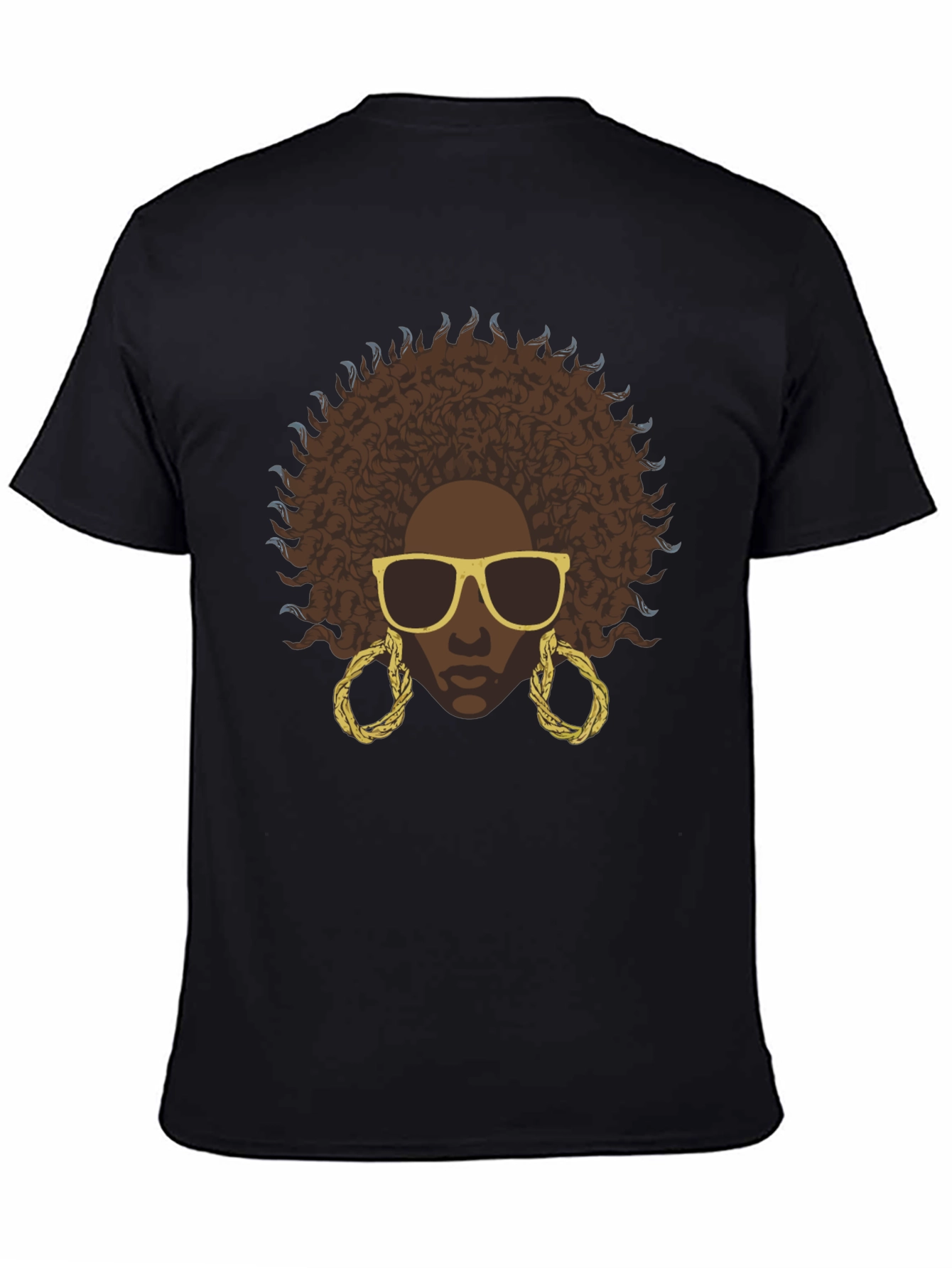 Afro Woman Graphic Black T-Shirt