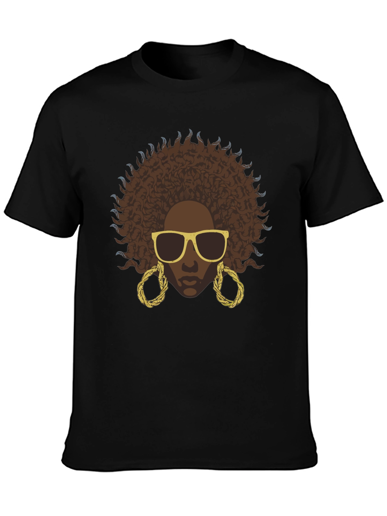 Afro Woman Graphic Black T-Shirt