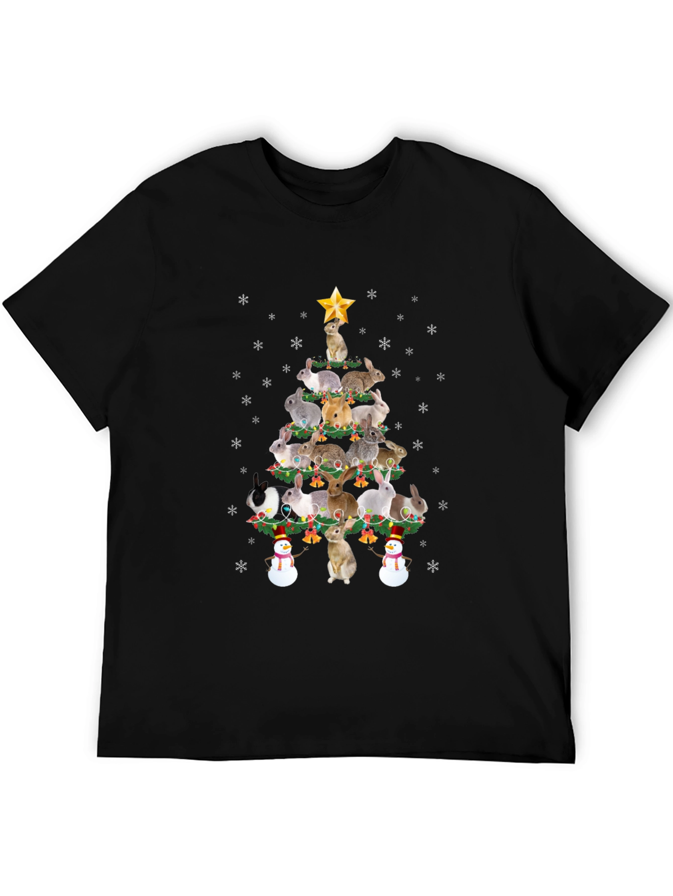 Rabbit Christmas Tree Graphic Tee