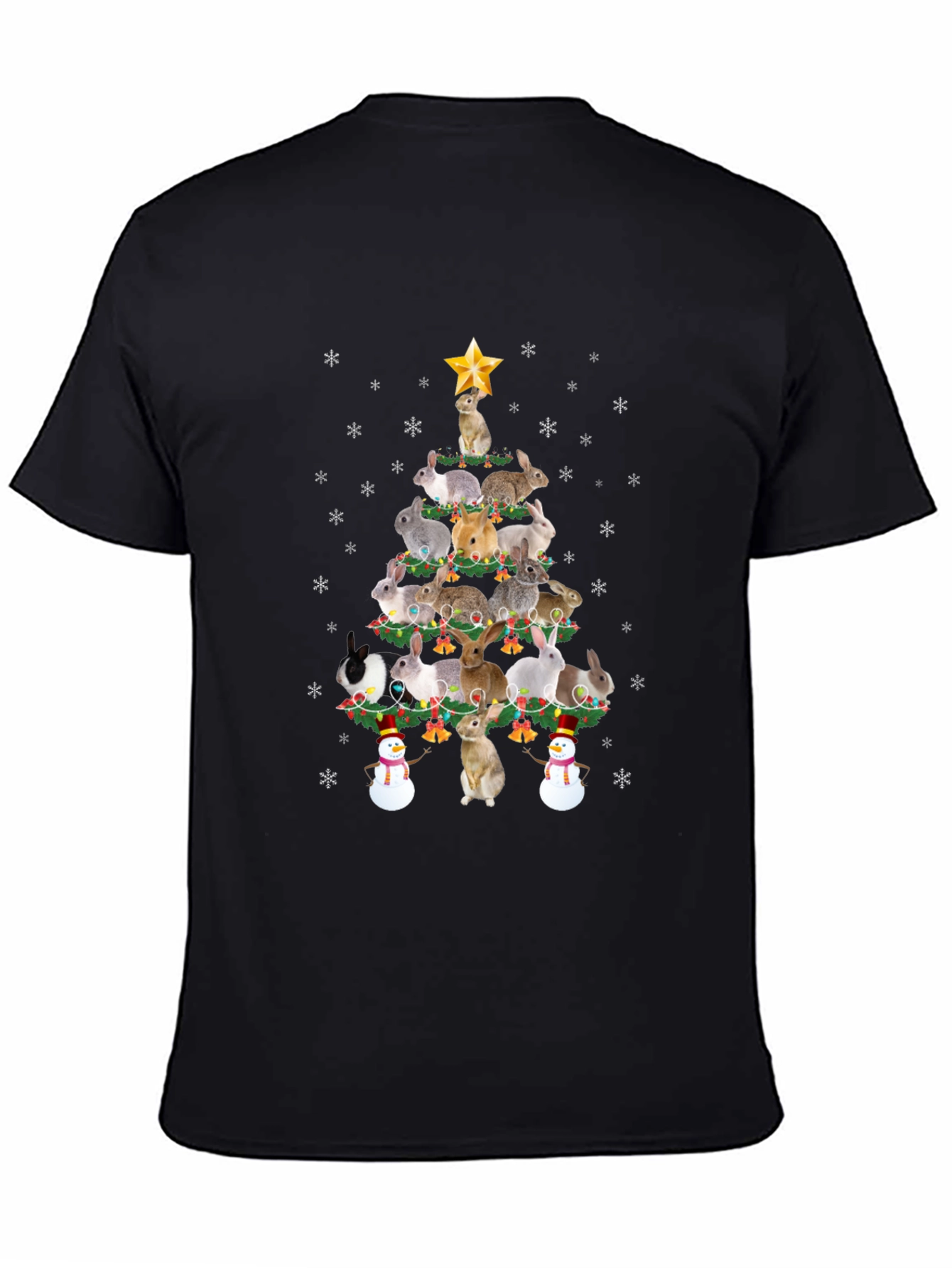 Rabbit Christmas Tree Graphic Tee