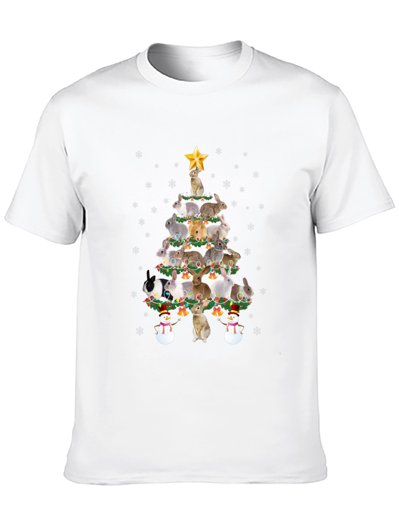 Rabbit Christmas Tree Graphic Tee