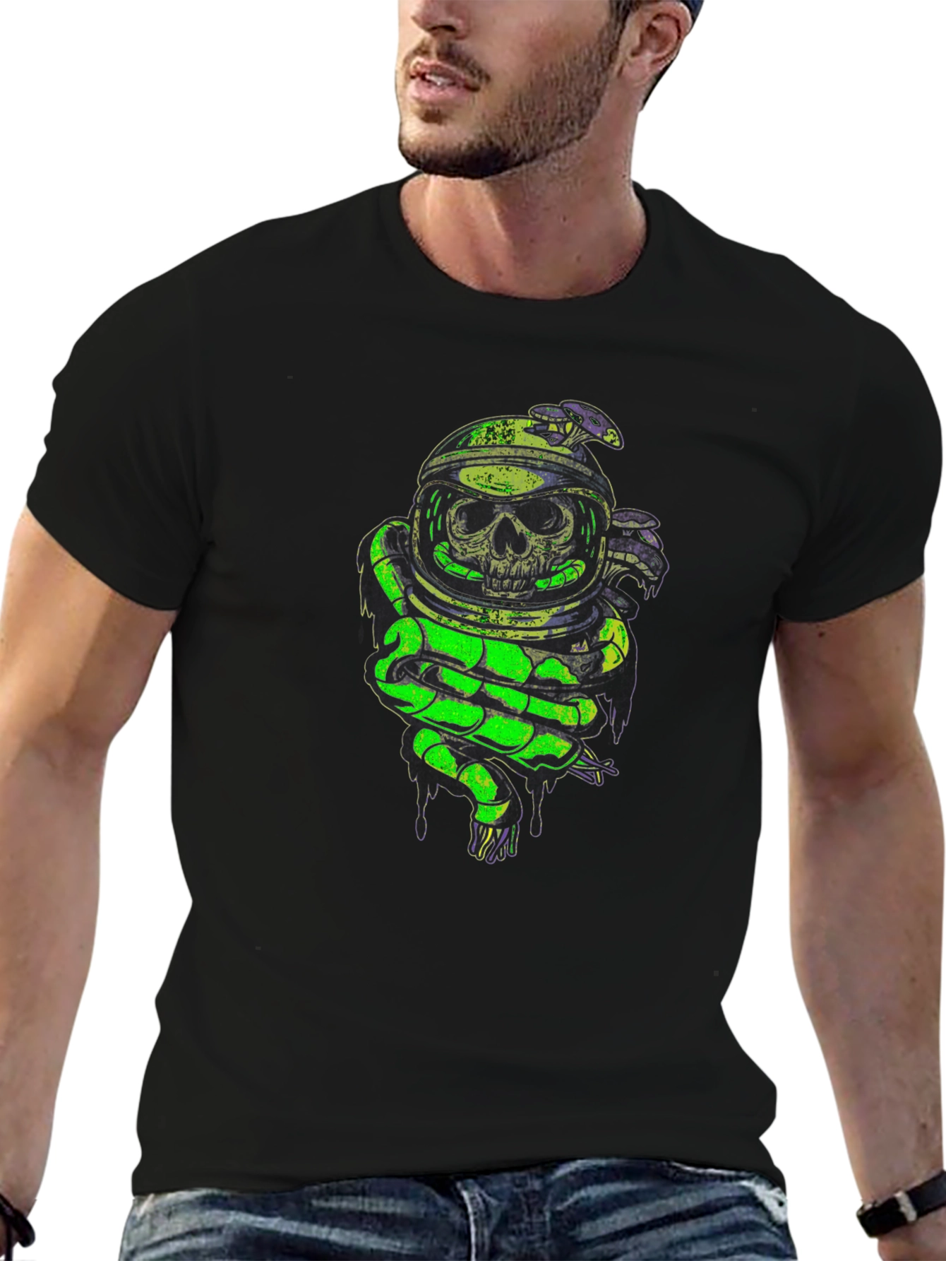 Skull Astronaut Graphic T-Shirt