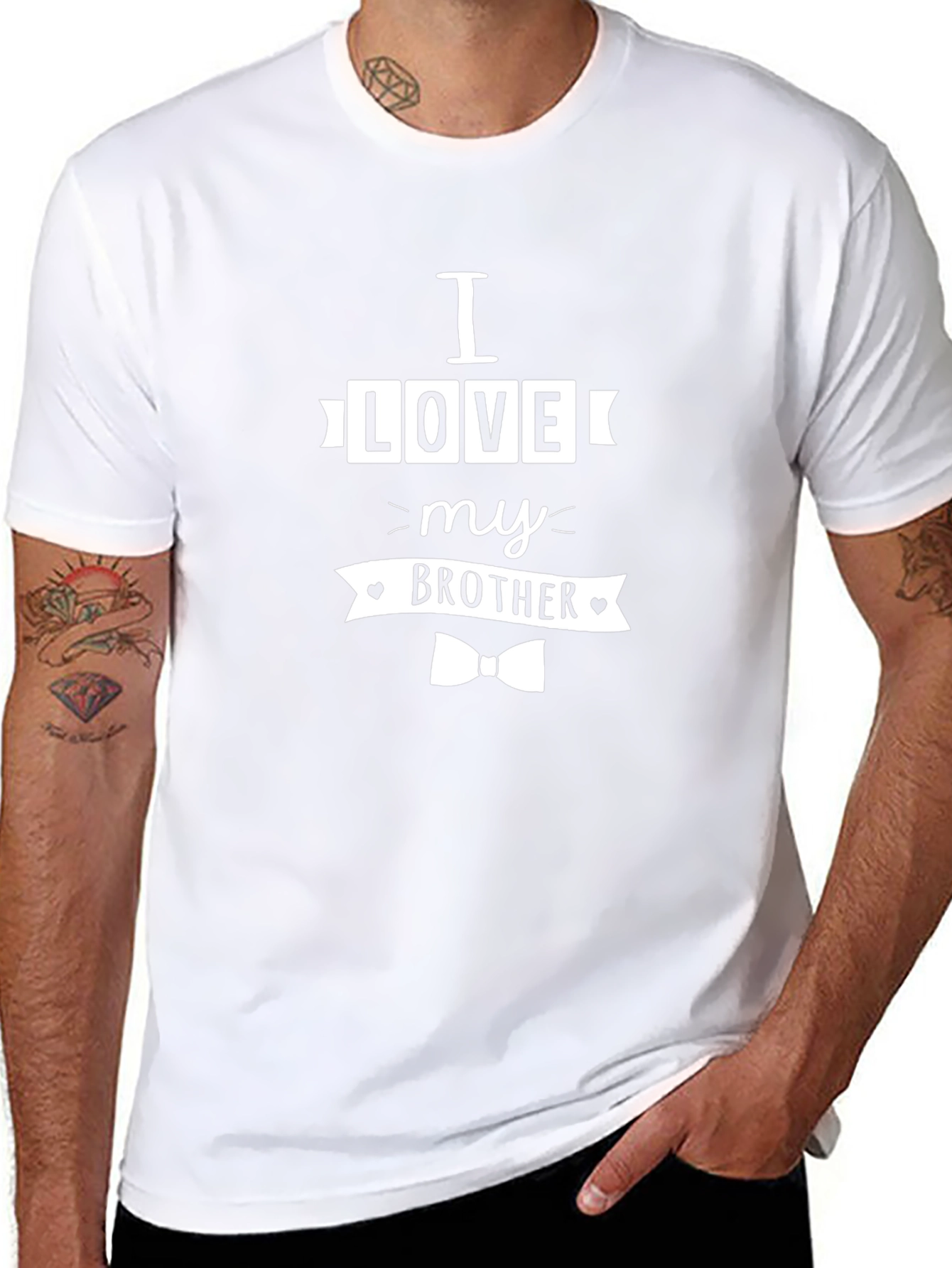 I Love My Brother Black Graphic T-Shirt