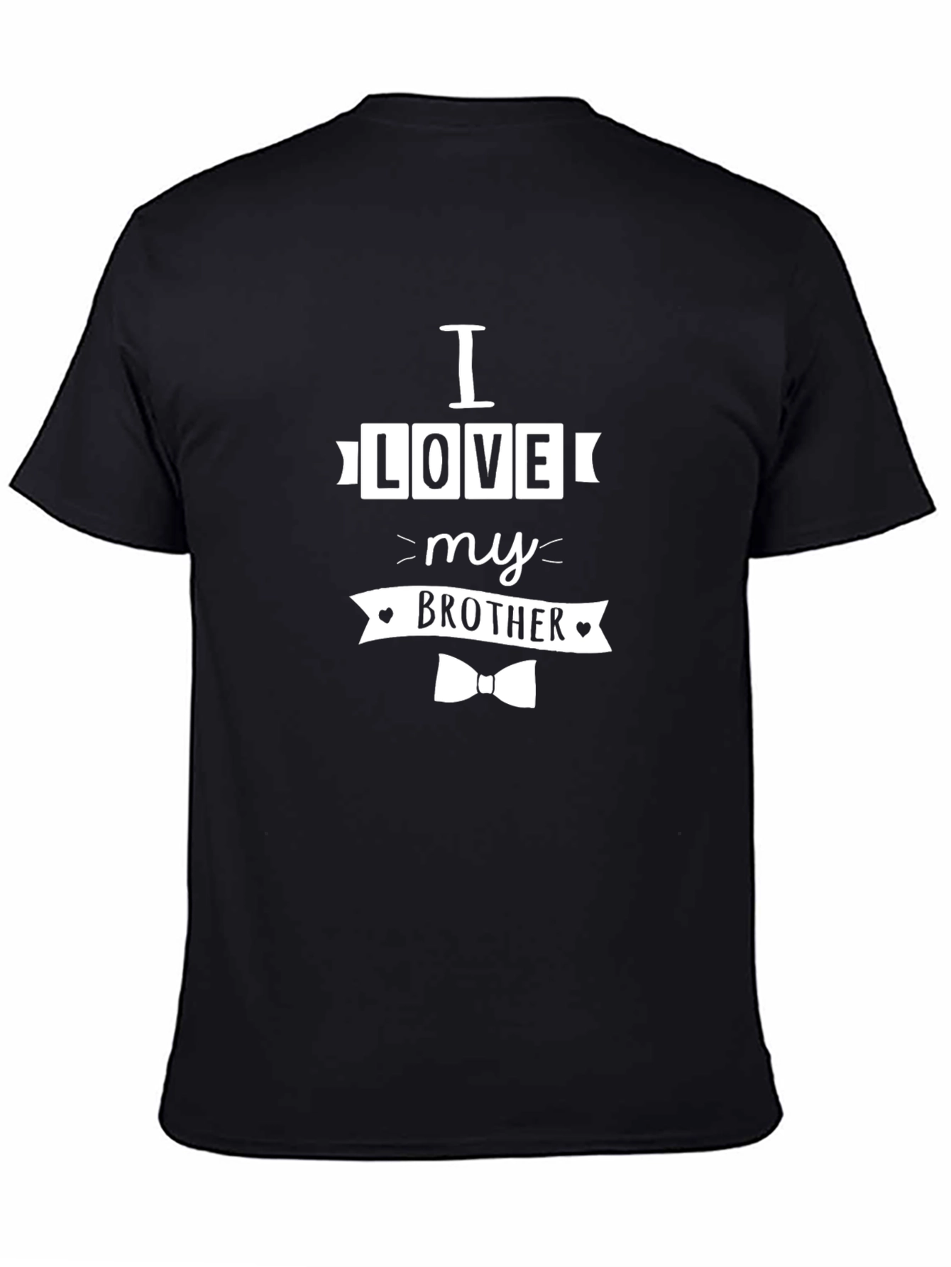 I Love My Brother Black Graphic T-Shirt