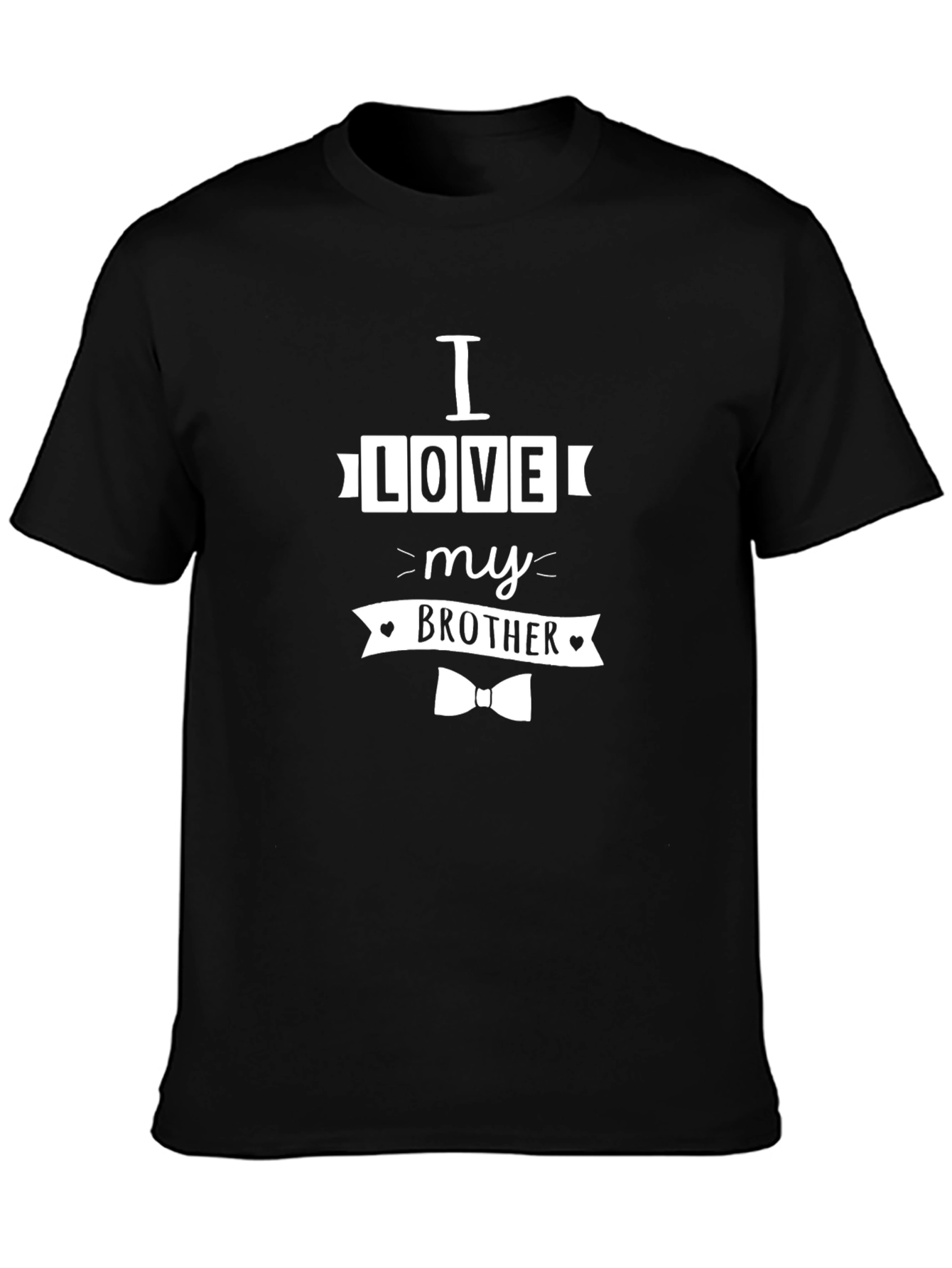 I Love My Brother Black Graphic T-Shirt