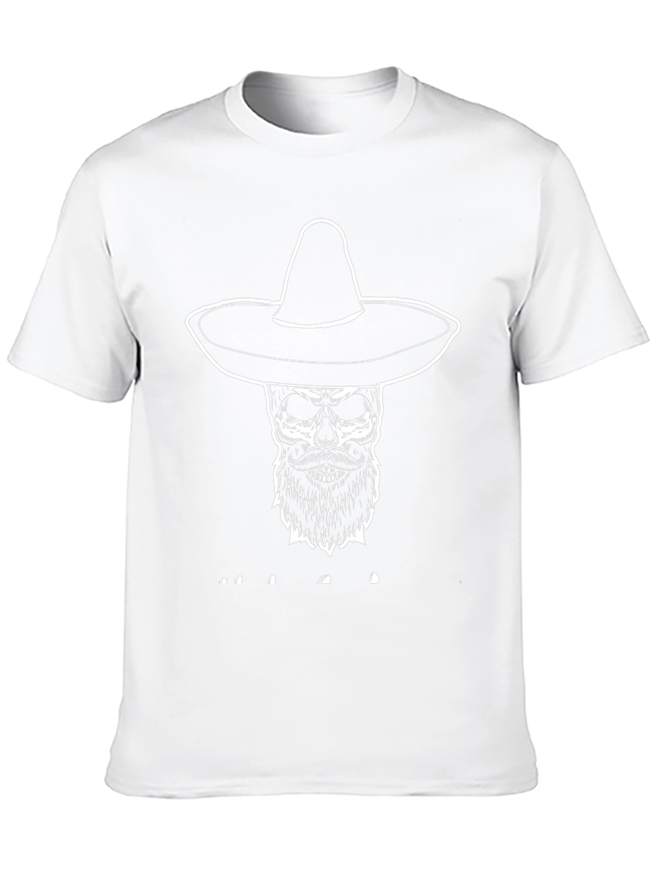 Skull in Sombrero Graphic T-Shirt - Black