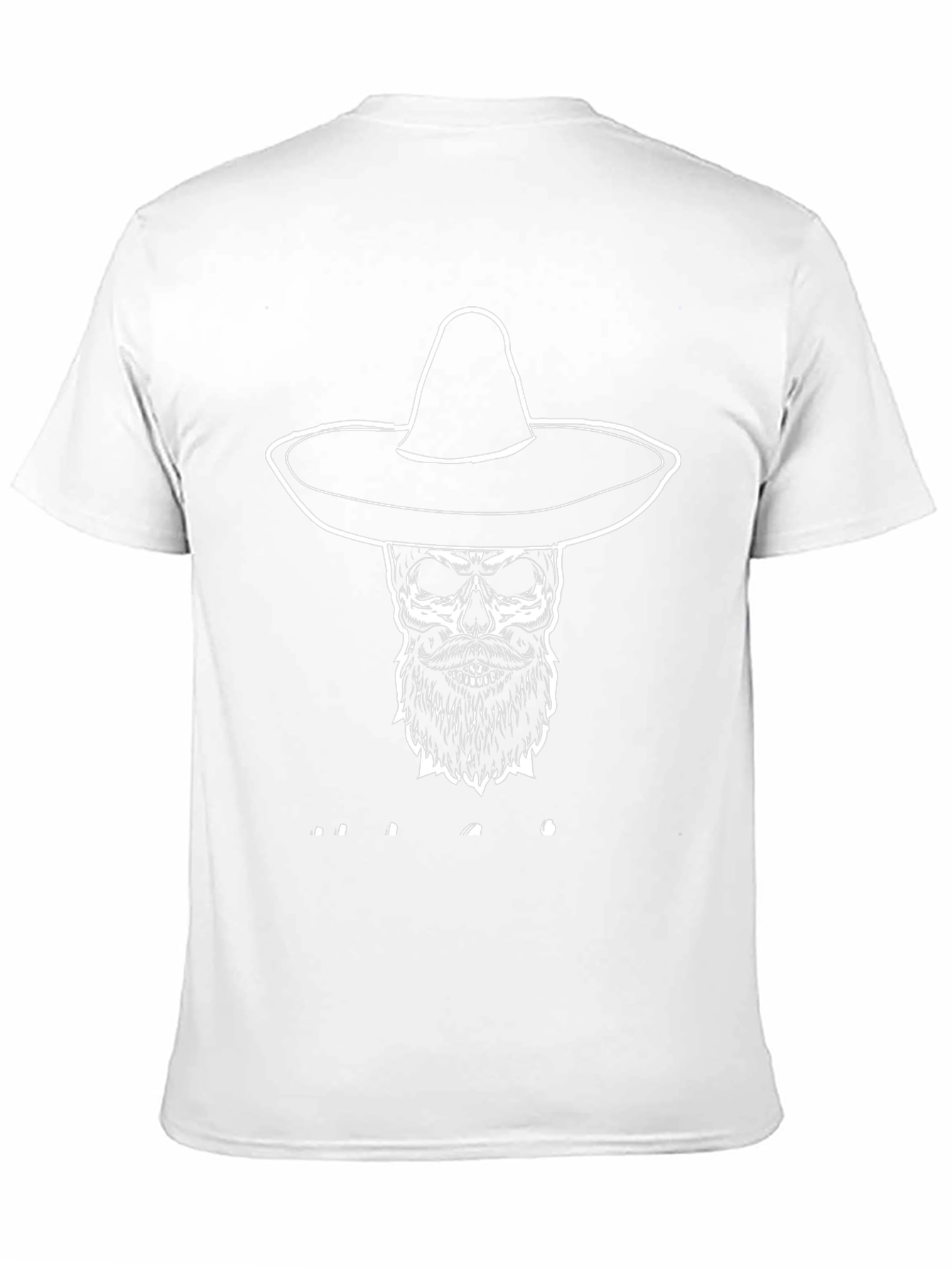 Skull in Sombrero Graphic T-Shirt - Black