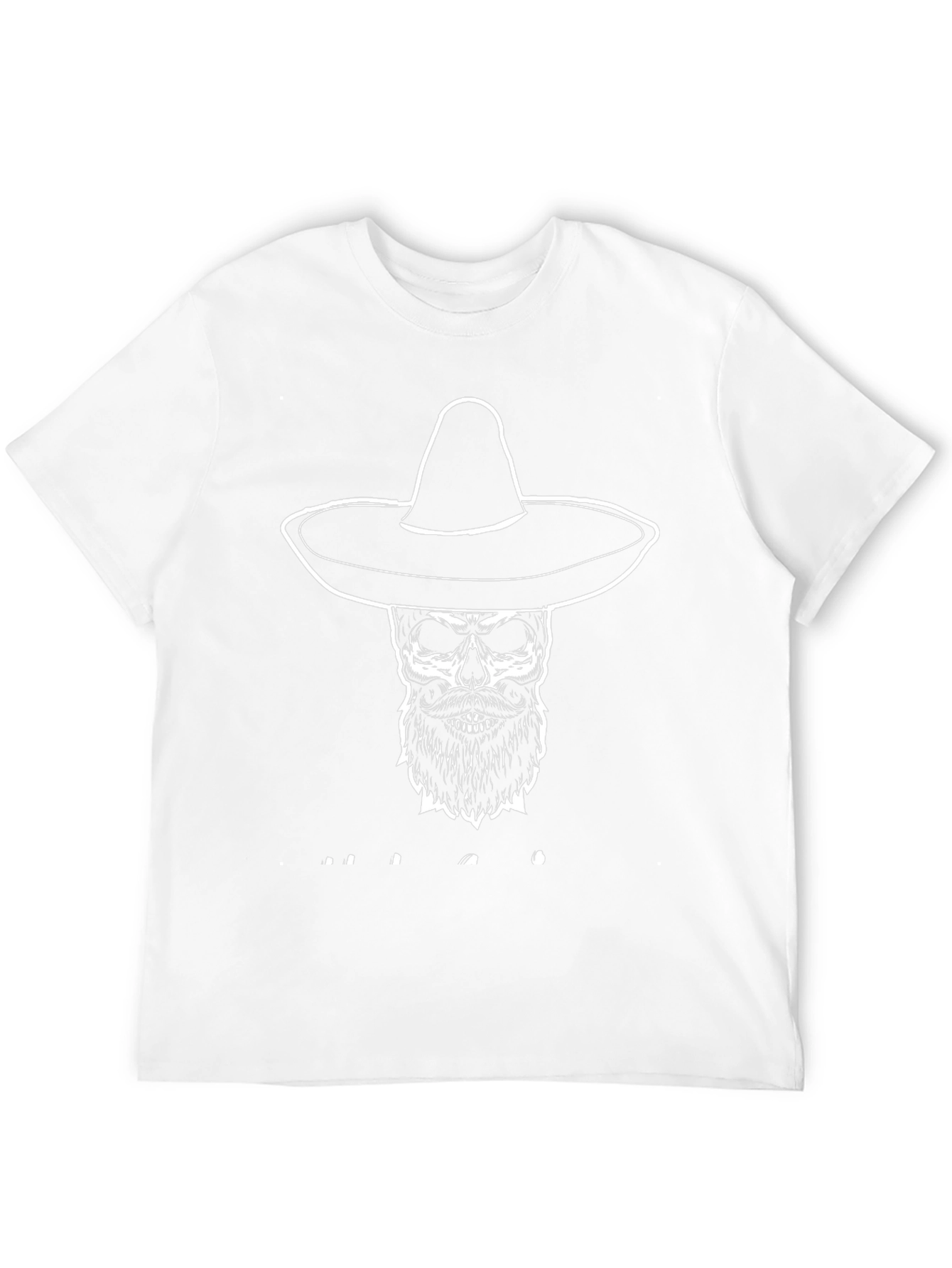 Skull in Sombrero Graphic T-Shirt - Black