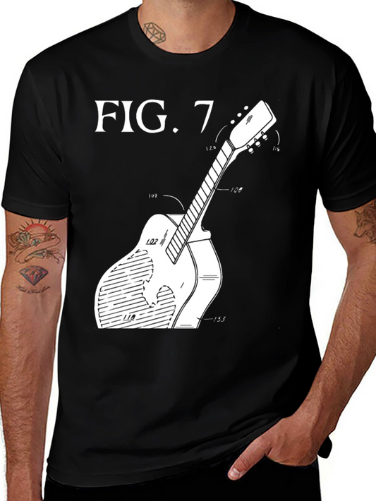 Guitar Patent Art T-Shirt - Black