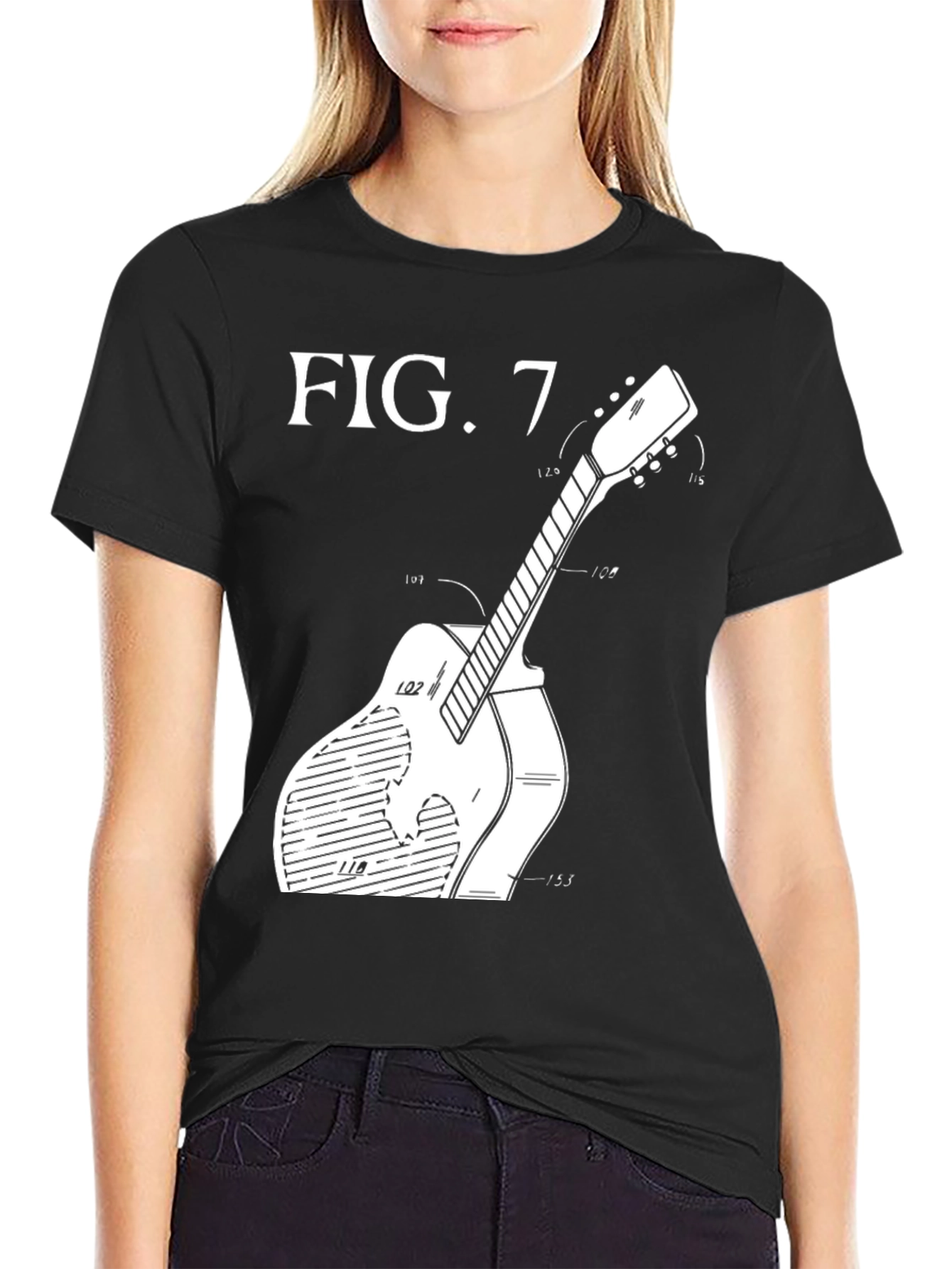 Guitar Patent Art T-Shirt - Black