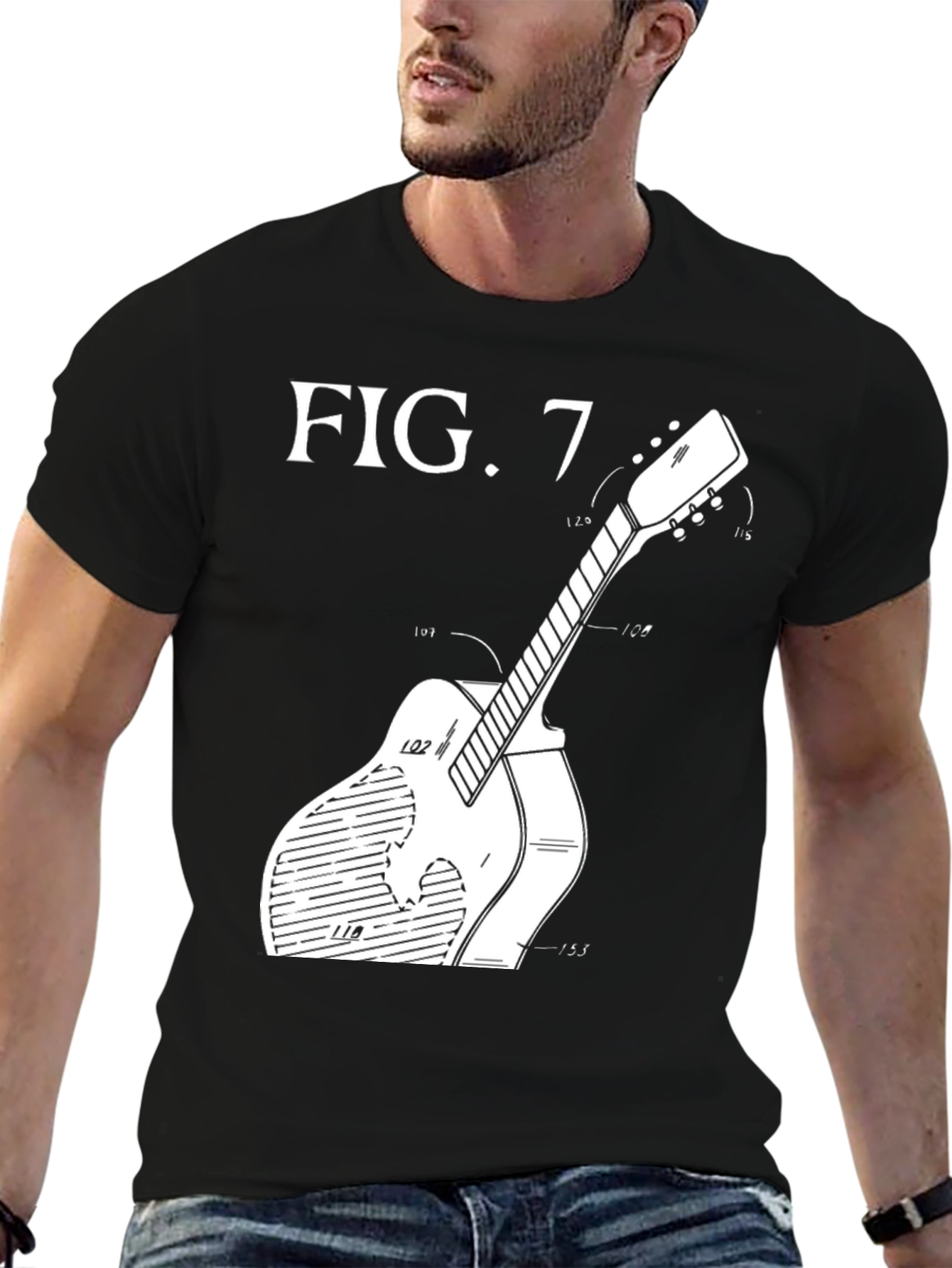 Guitar Patent Art T-Shirt - Black