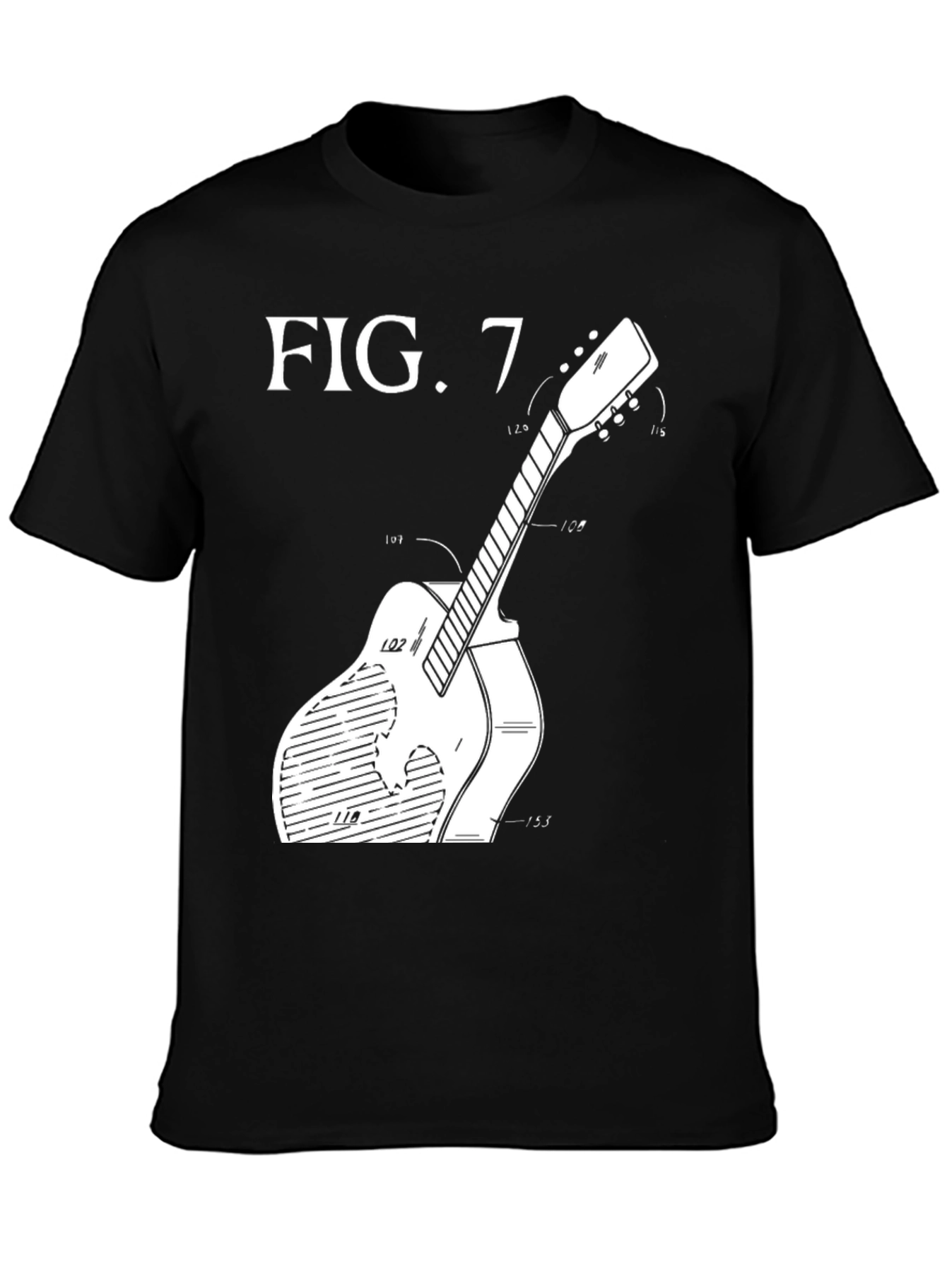 Guitar Patent Art T-Shirt - Black