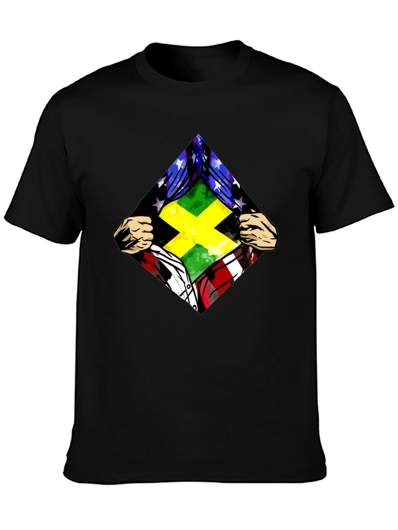 Jamaica USA Flag T-Shirt Hero Graphic Tee