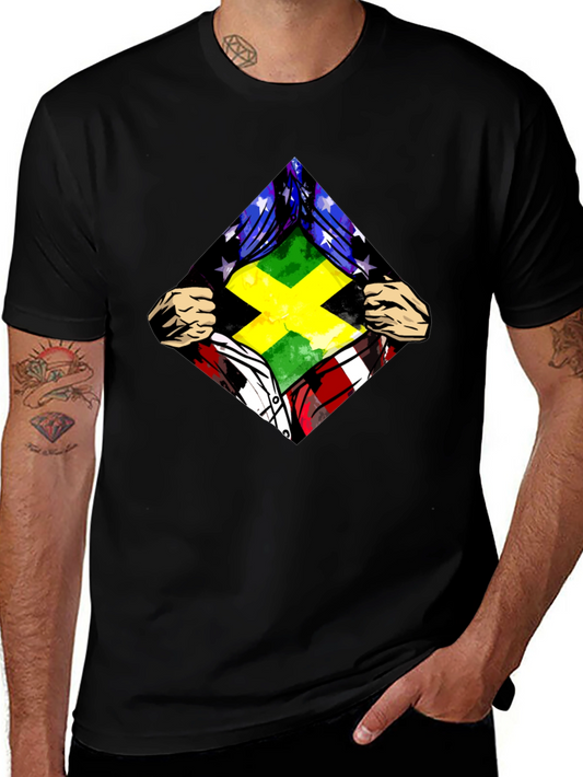 Jamaica USA Flag T-Shirt Hero Graphic Tee