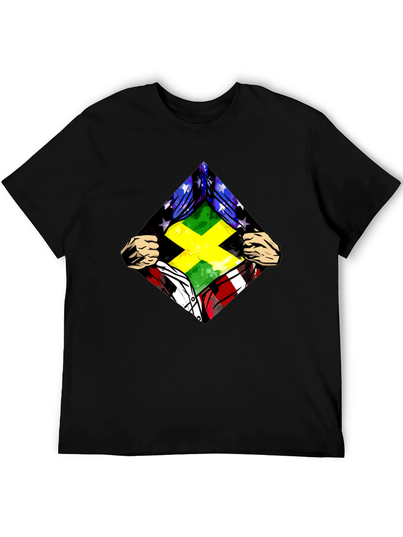 Jamaica USA Flag T-Shirt Hero Graphic Tee