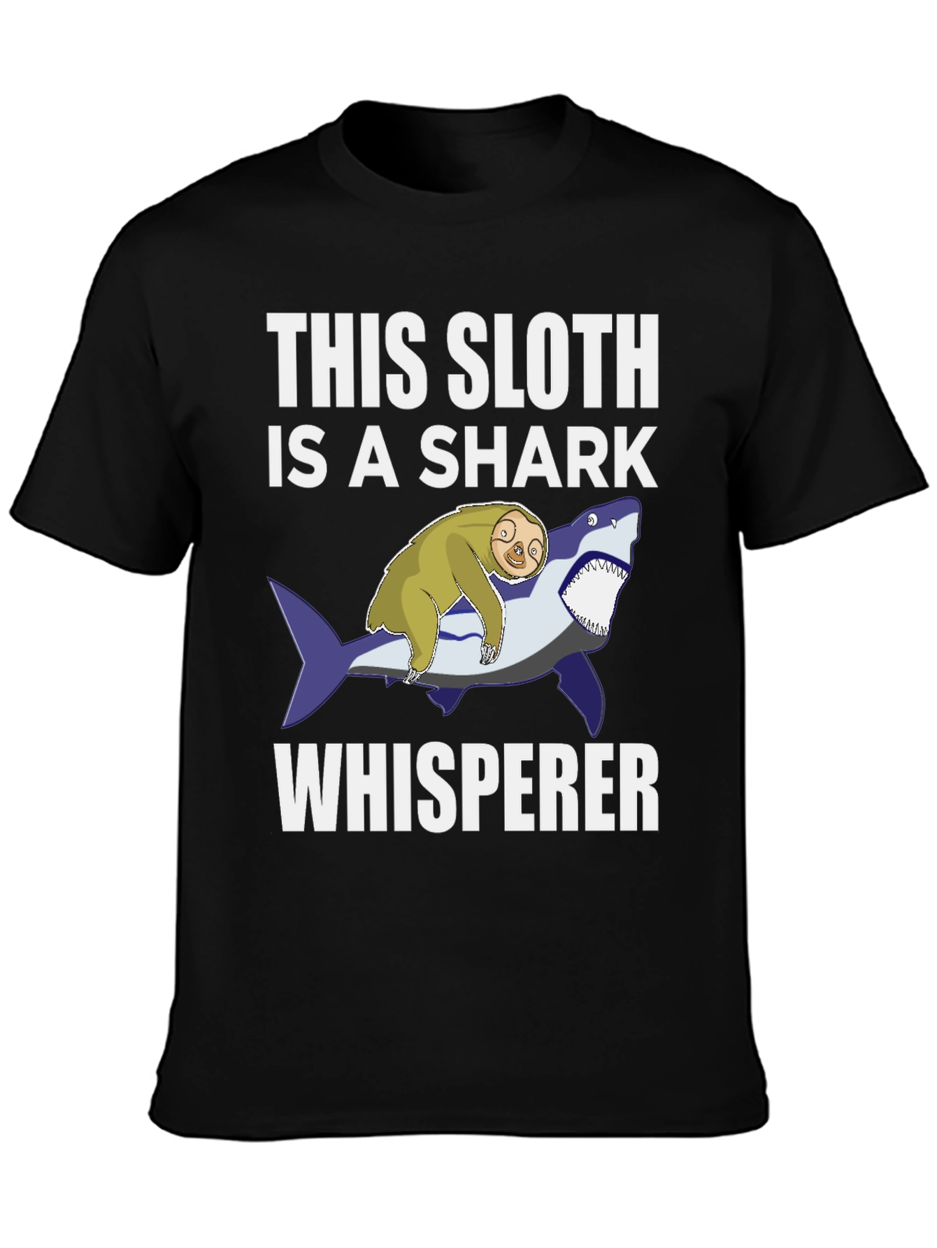 Sloth Shark Whisperer Graphic T-Shirt