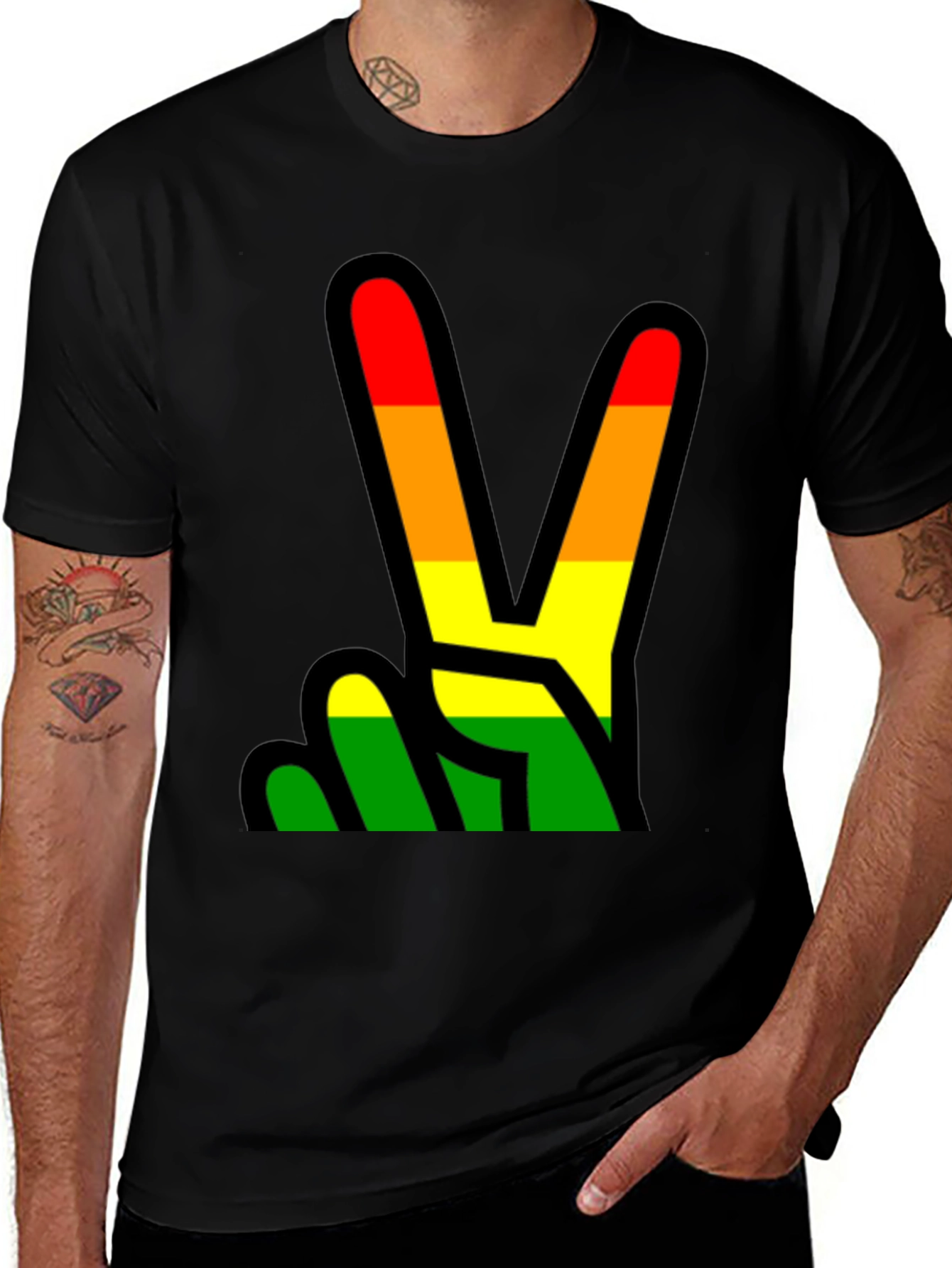 Rainbow Peace Sign Graphic Tee