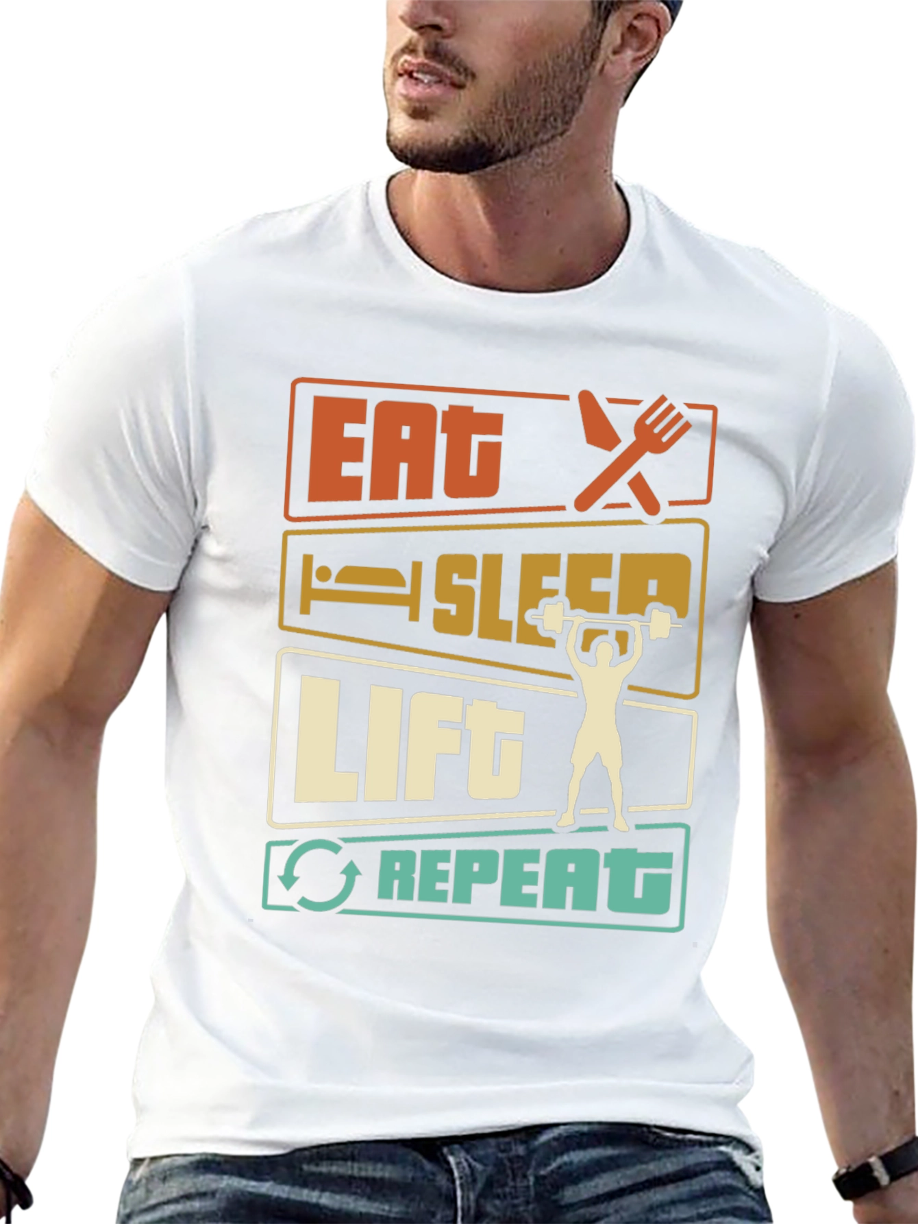 Eat Sleep Lift Repeat Graphic T-Shirt