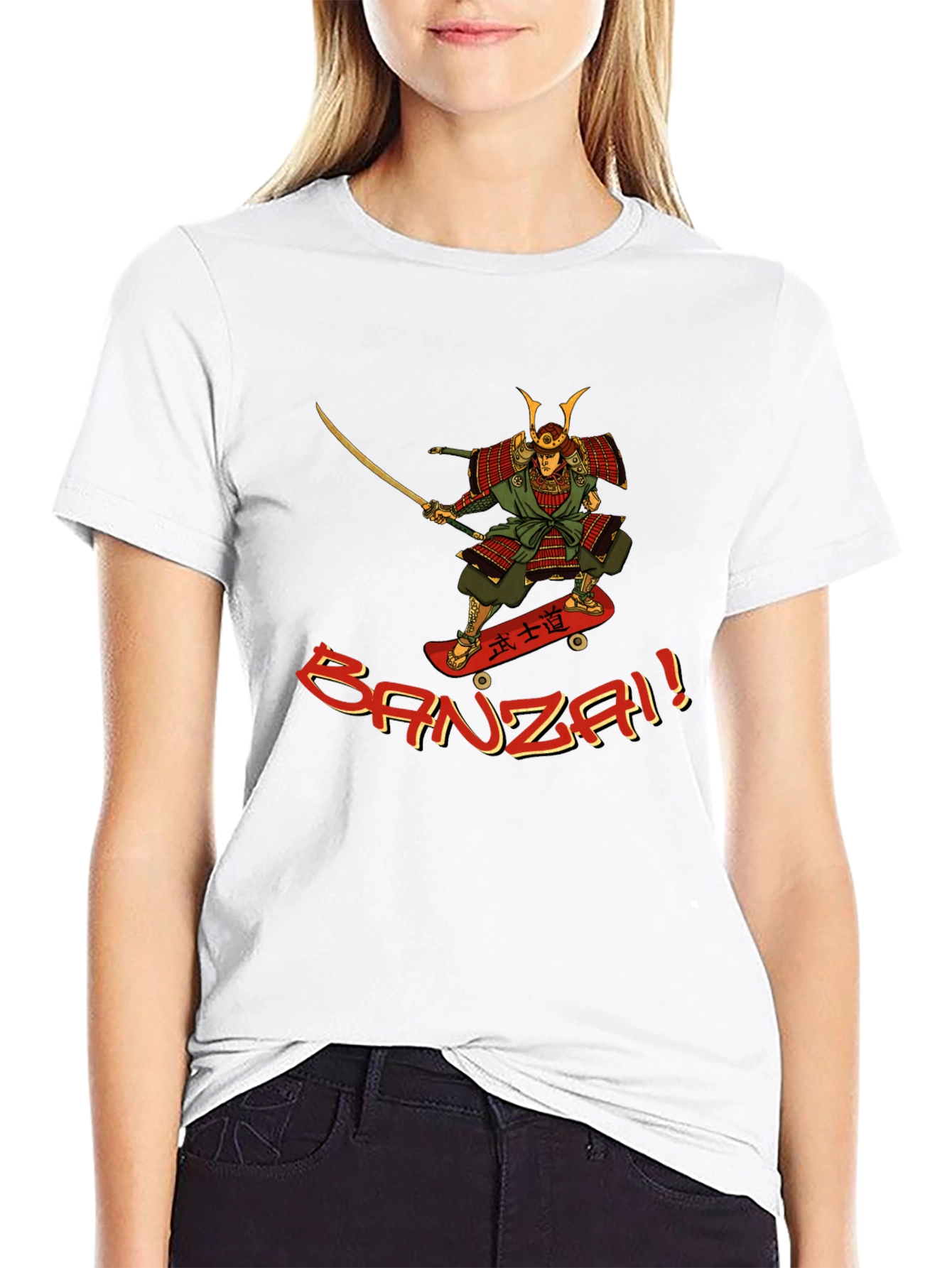 Samurai Skateboarder Graphic T-Shirt