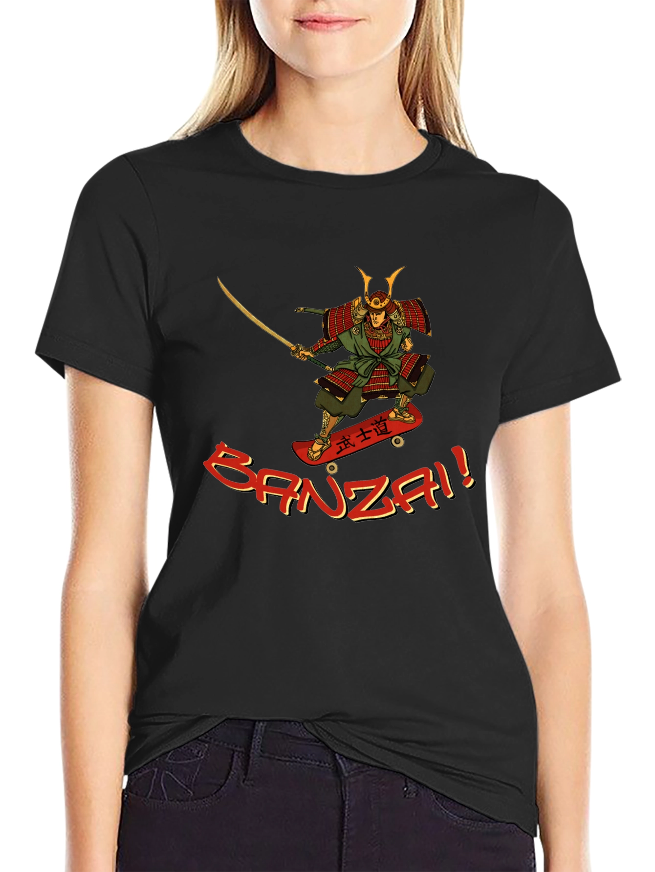 Samurai Skateboarder Graphic T-Shirt