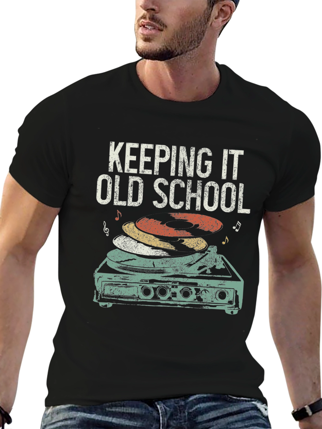 Keeping It Old School Retro Turntable T-Shirt