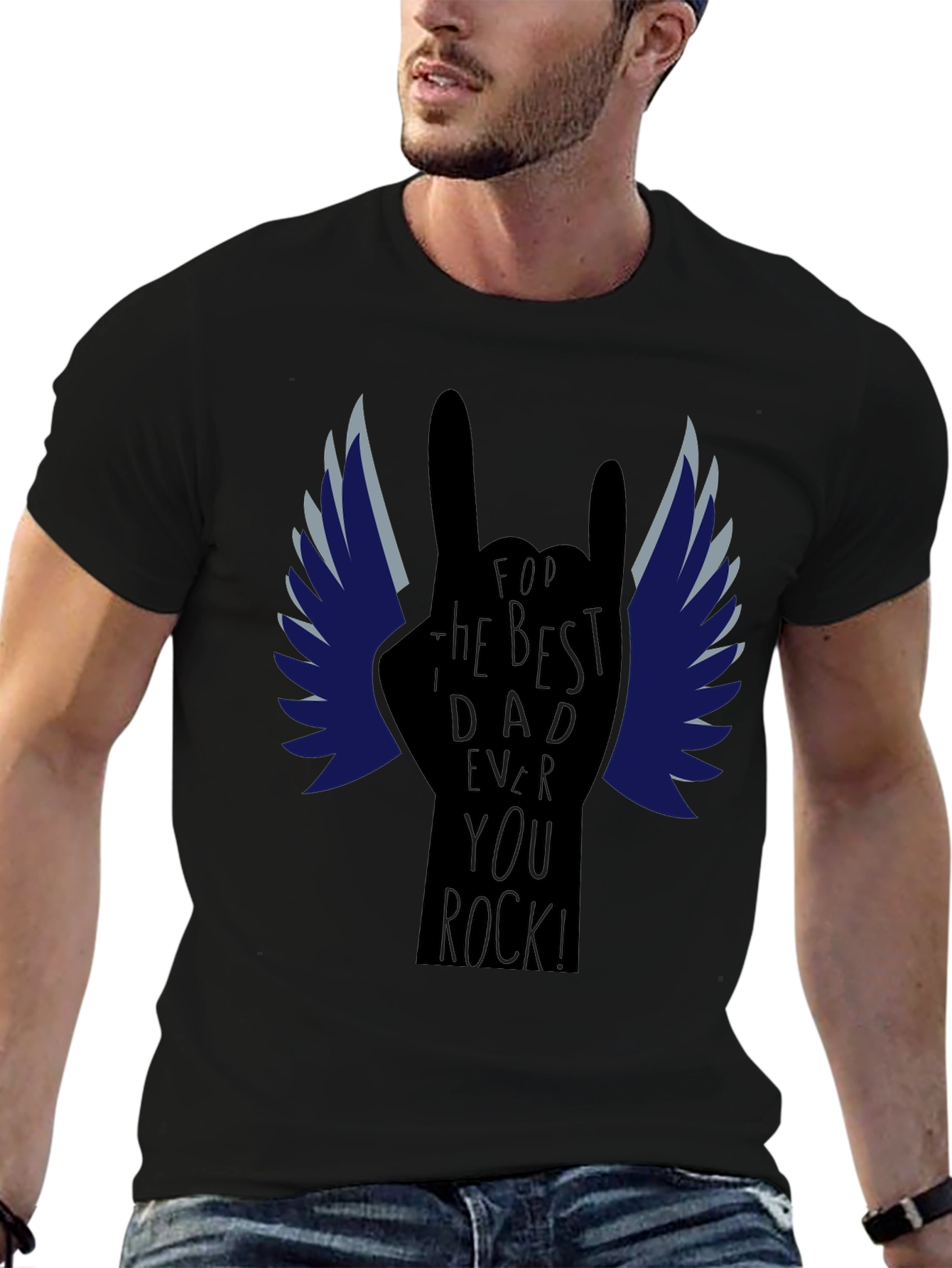 Best Dad Ever Rock Hand T-Shirt