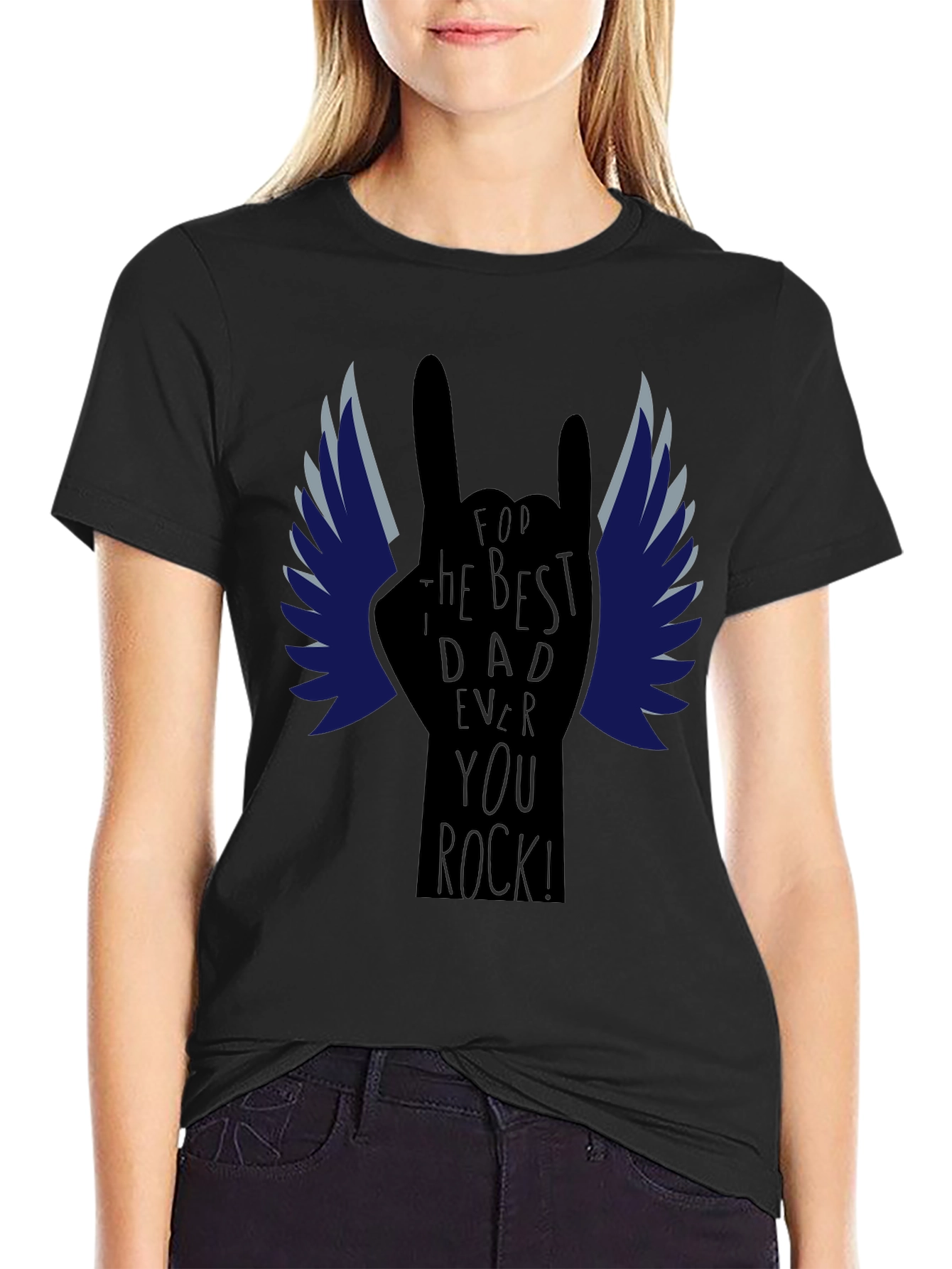 Best Dad Ever Rock Hand T-Shirt