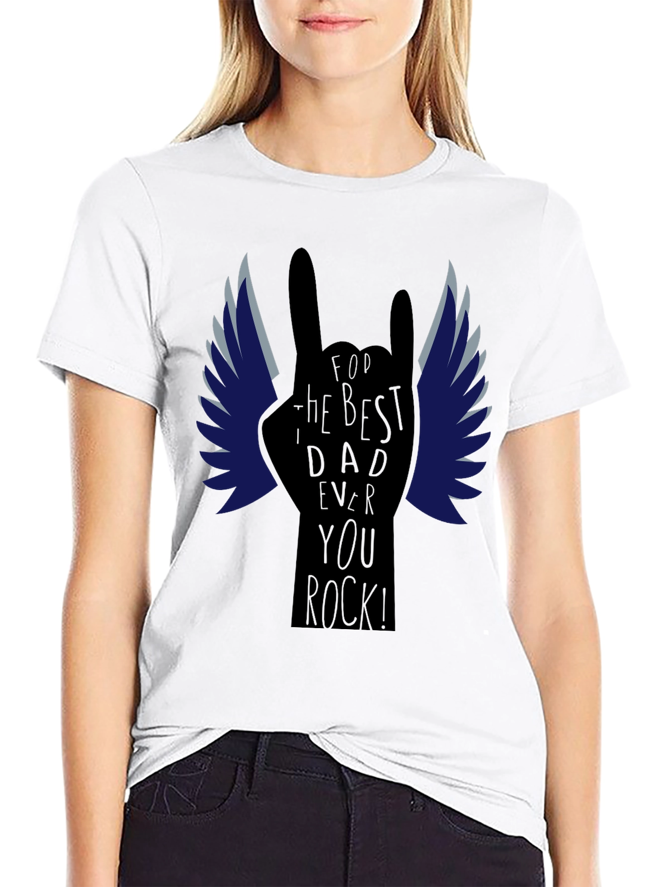 Best Dad Ever Rock Hand T-Shirt