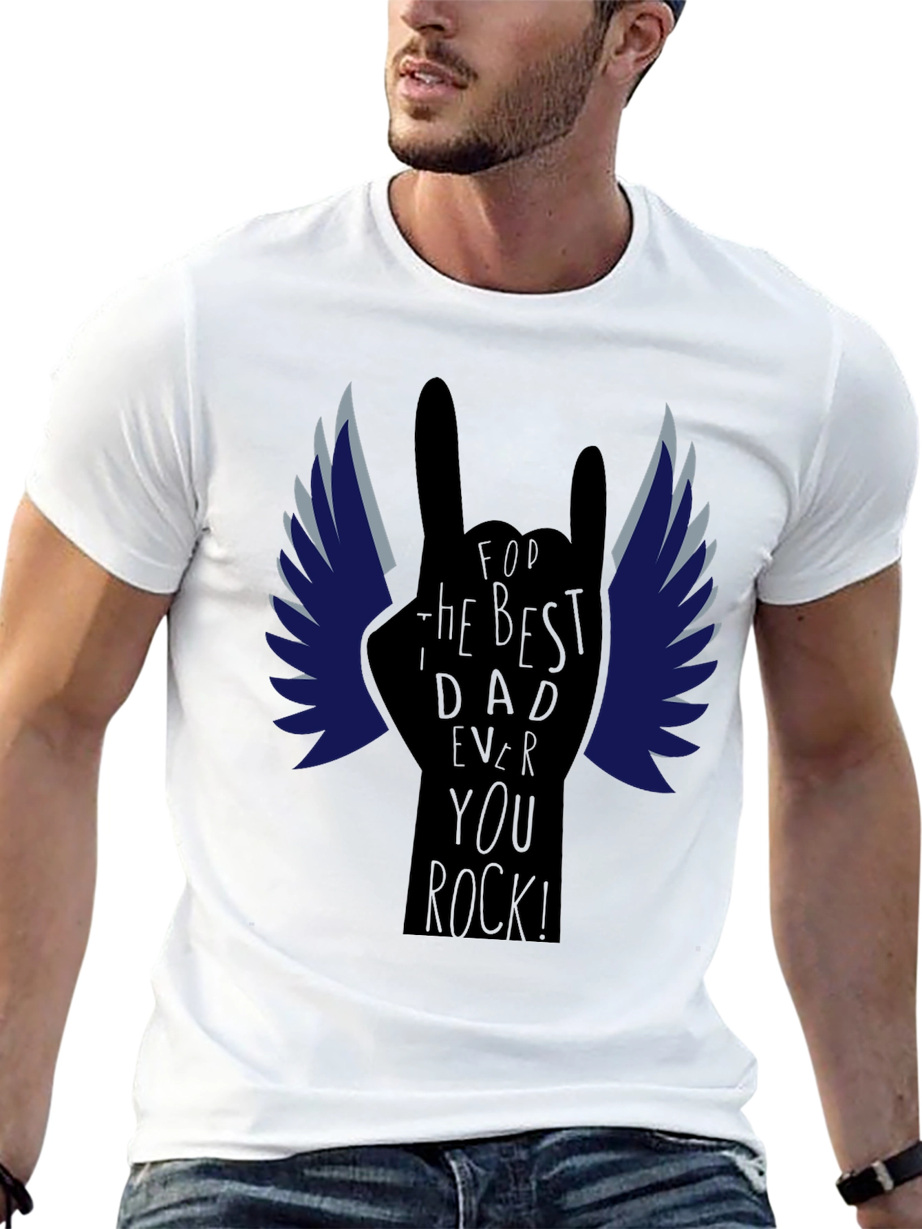 Best Dad Ever Rock Hand T-Shirt