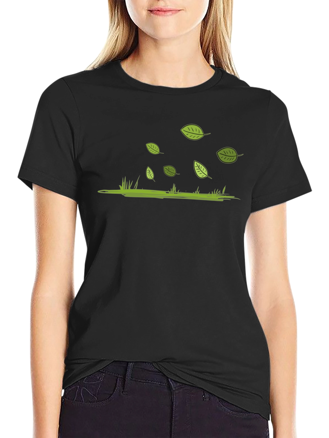 Nature Tee: Leaves & Grass Design