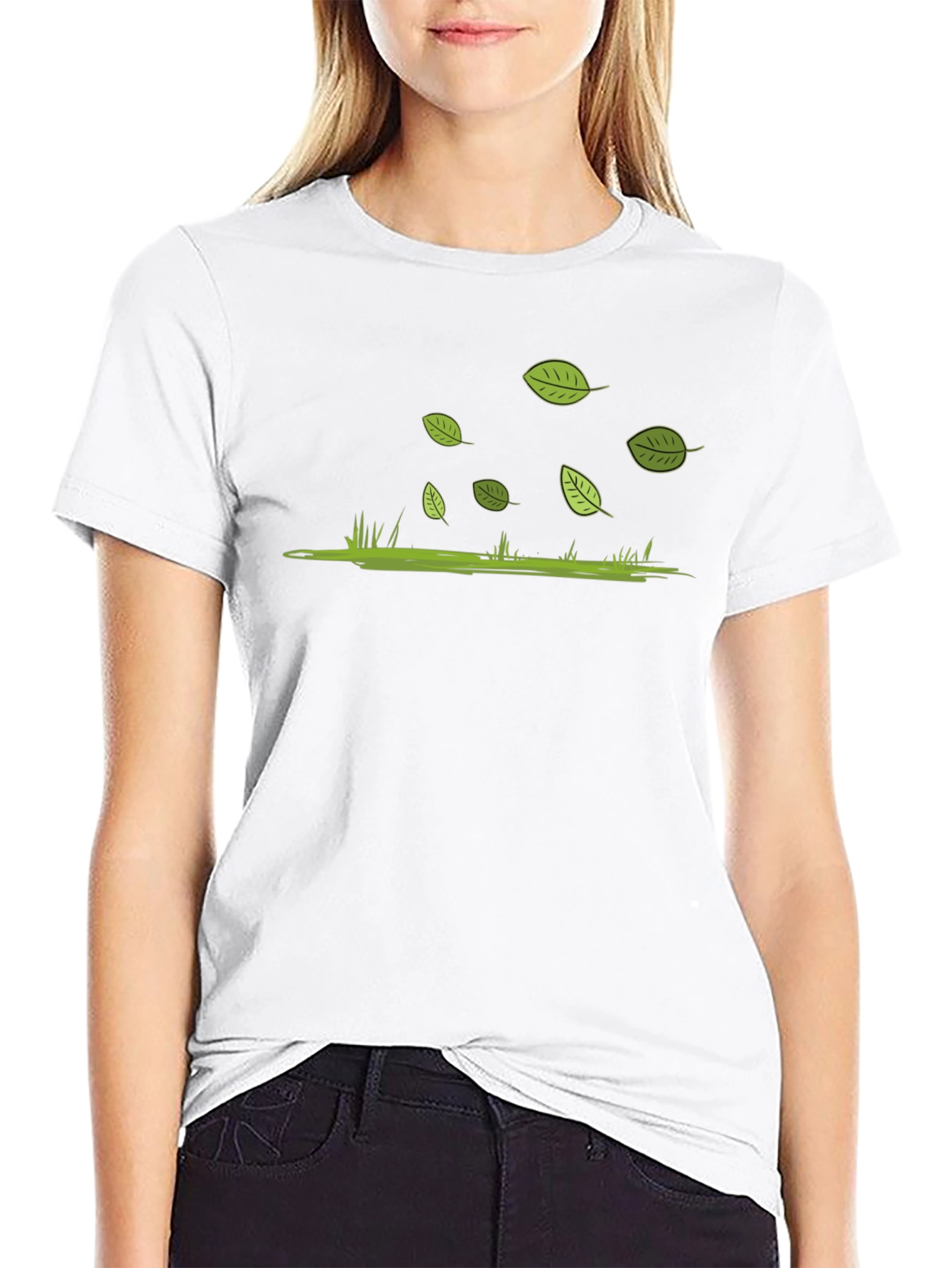 Nature Tee: Leaves & Grass Design