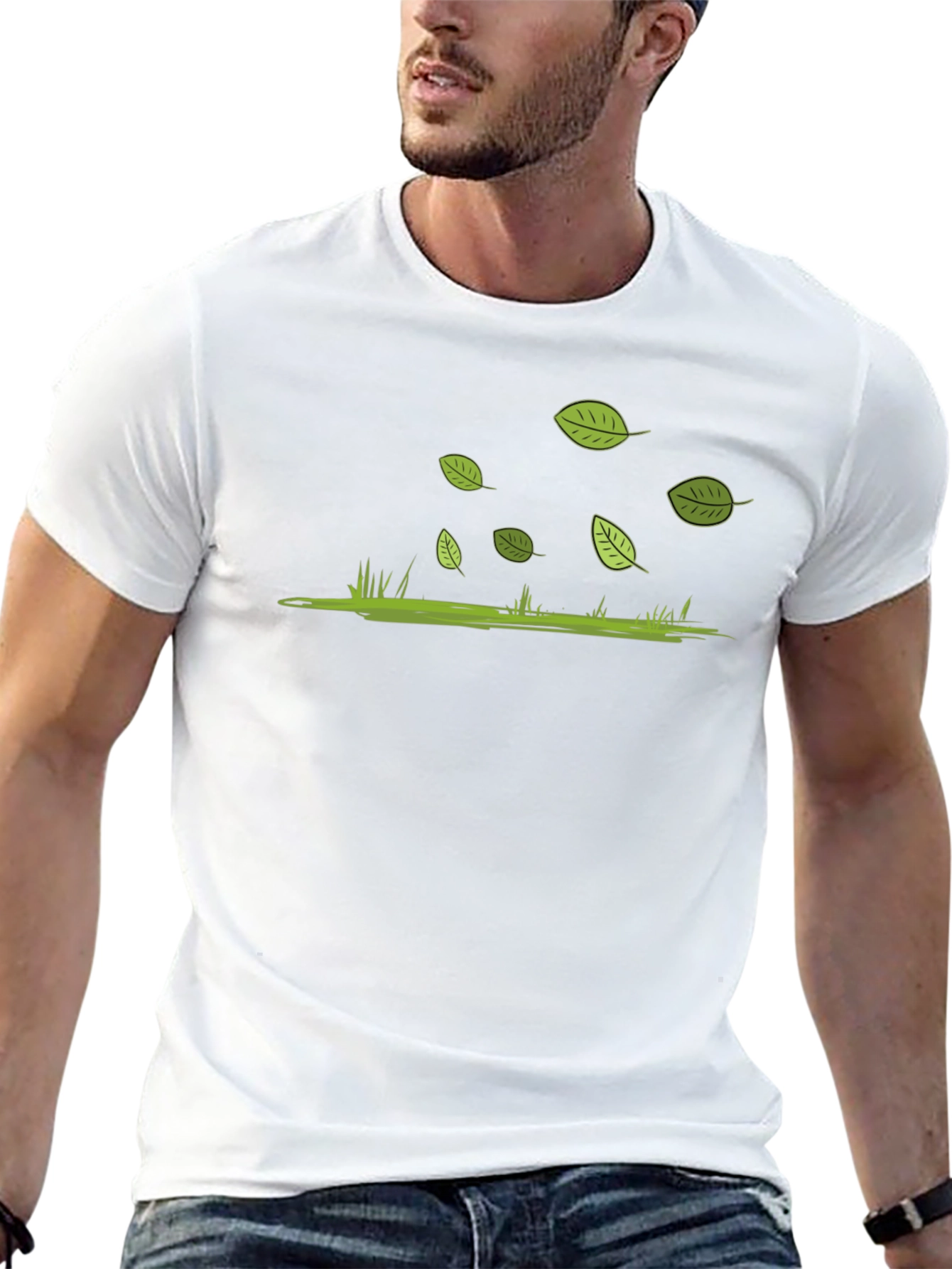 Nature Tee: Leaves & Grass Design