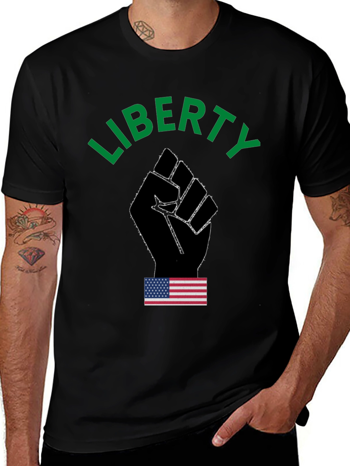 Liberty Fist Graphic T-Shirt - Patriotic Design