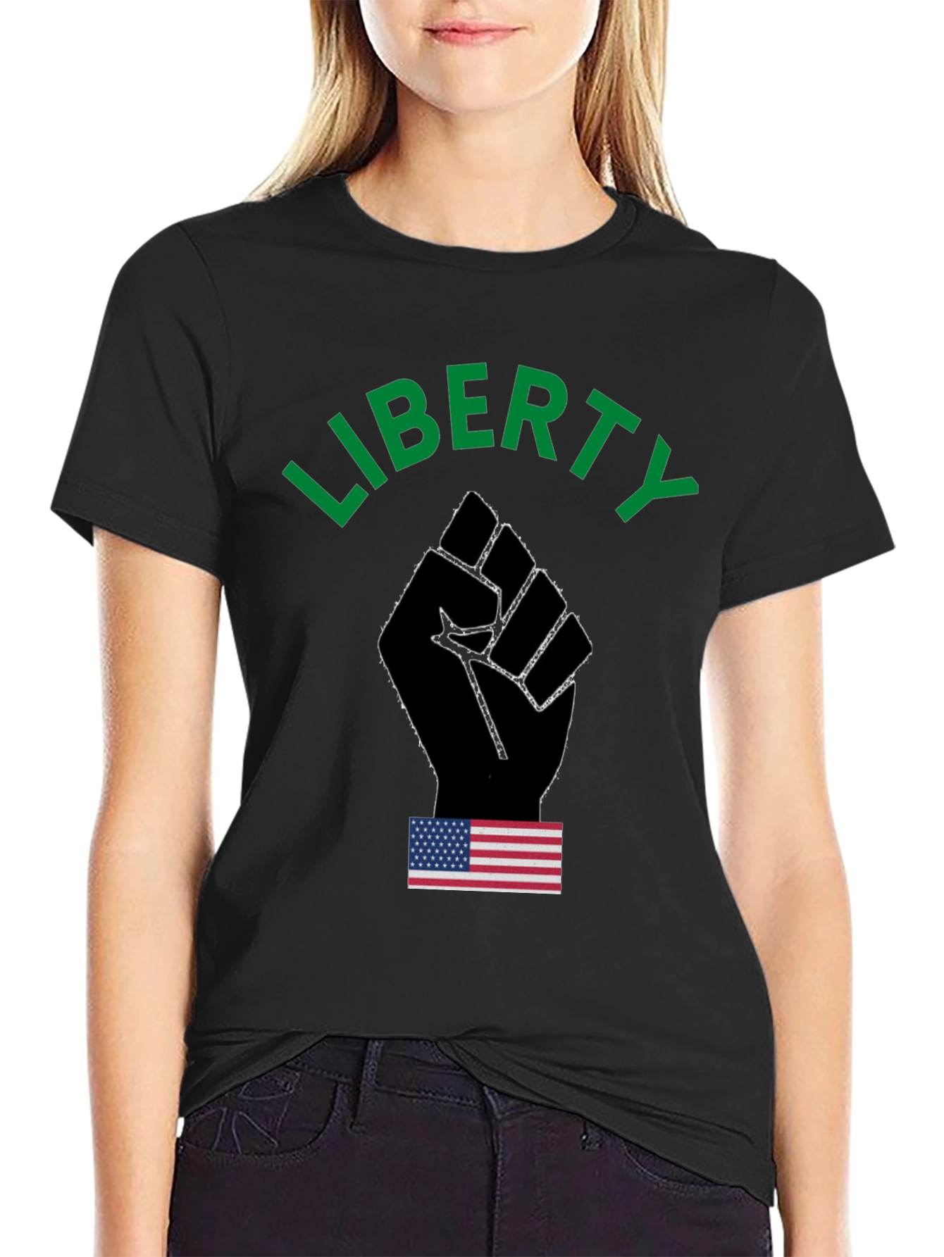 Liberty Fist Graphic T-Shirt - Patriotic Design