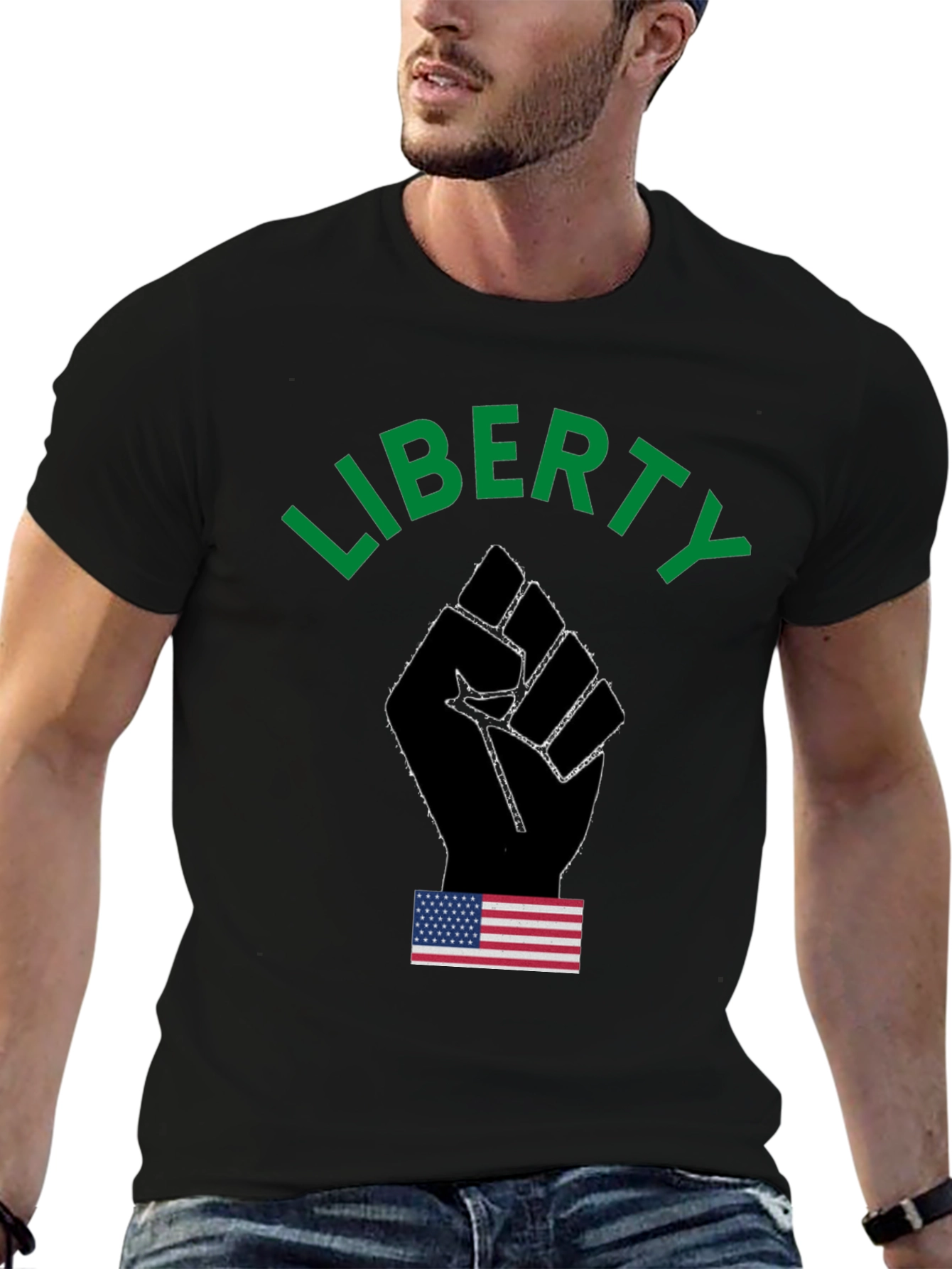Liberty Fist Graphic T-Shirt - Patriotic Design