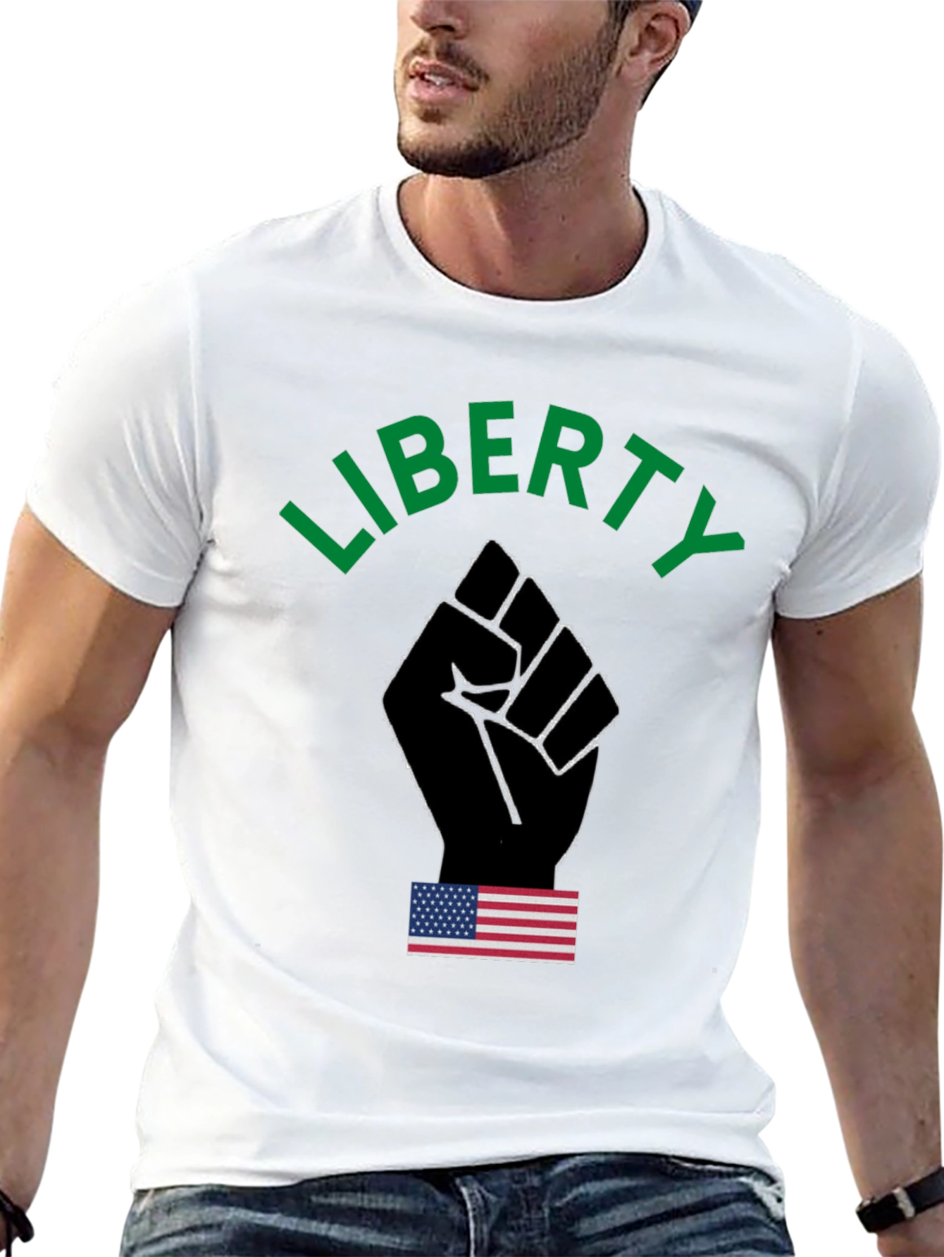 Liberty Fist Graphic T-Shirt - Patriotic Design