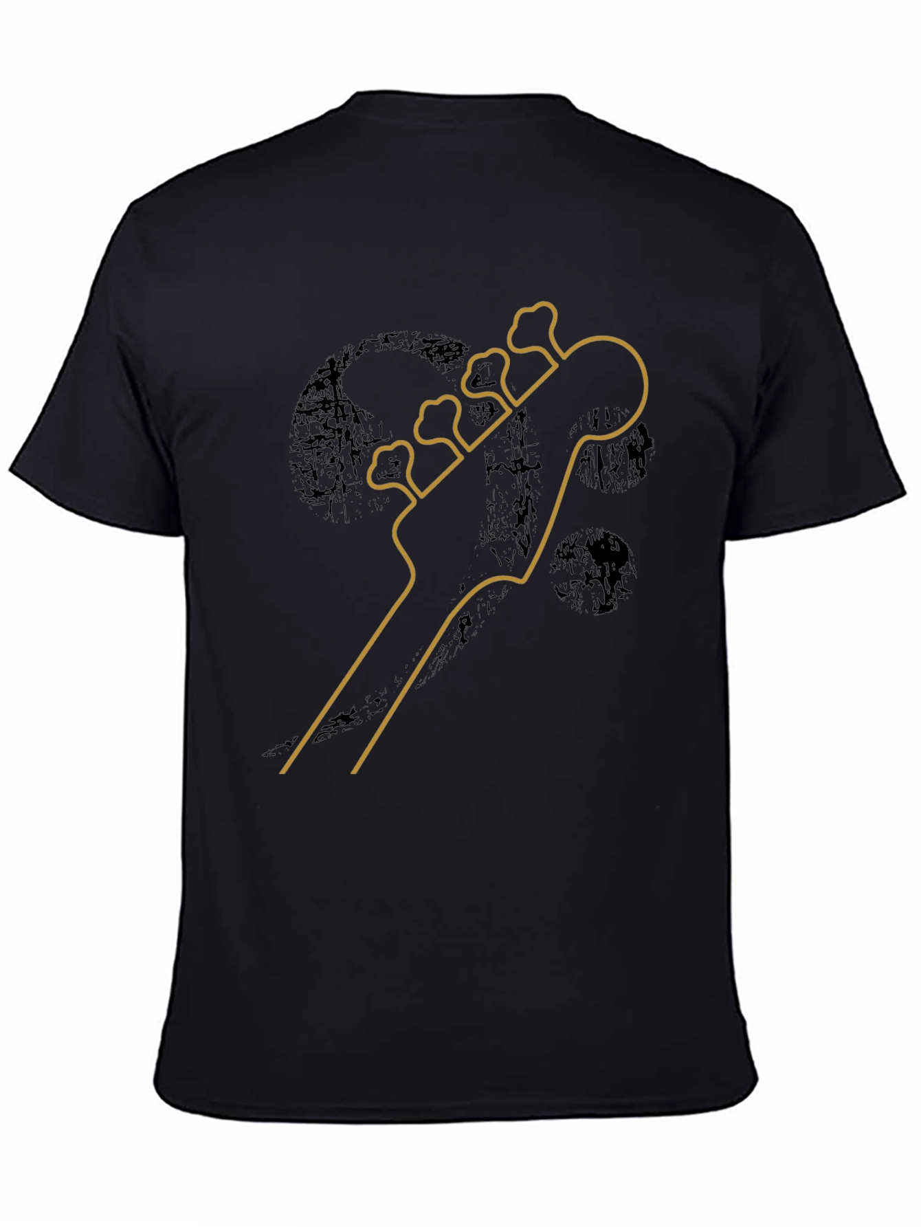 Bass Guitar Headstock Graphic Tee - Black