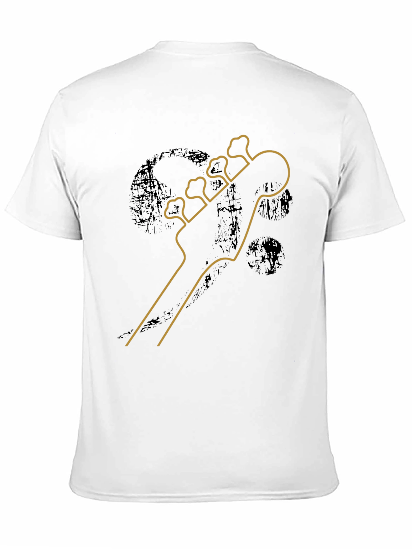 Bass Guitar Headstock Graphic Tee - Black