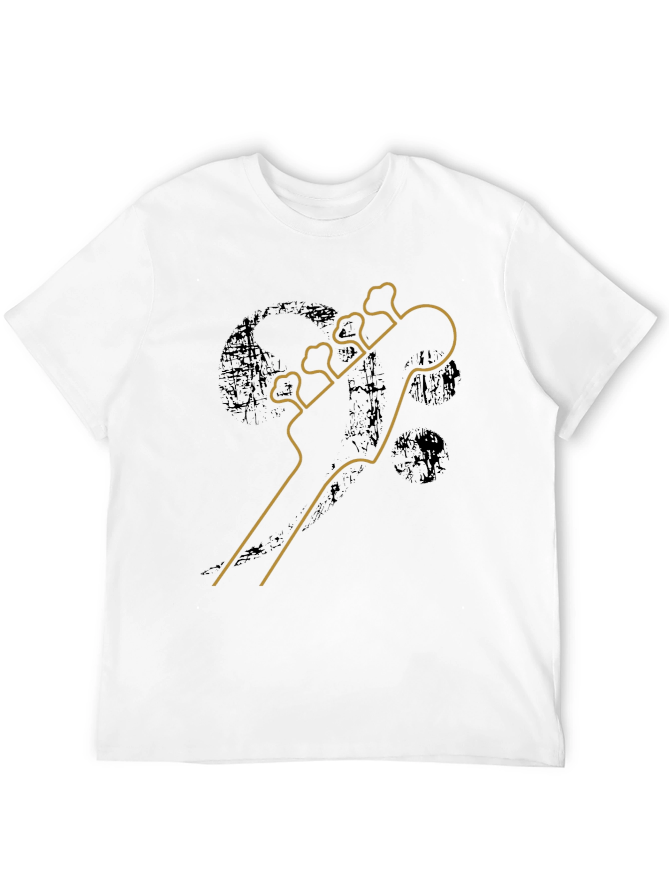 Bass Guitar Headstock Graphic Tee - Black