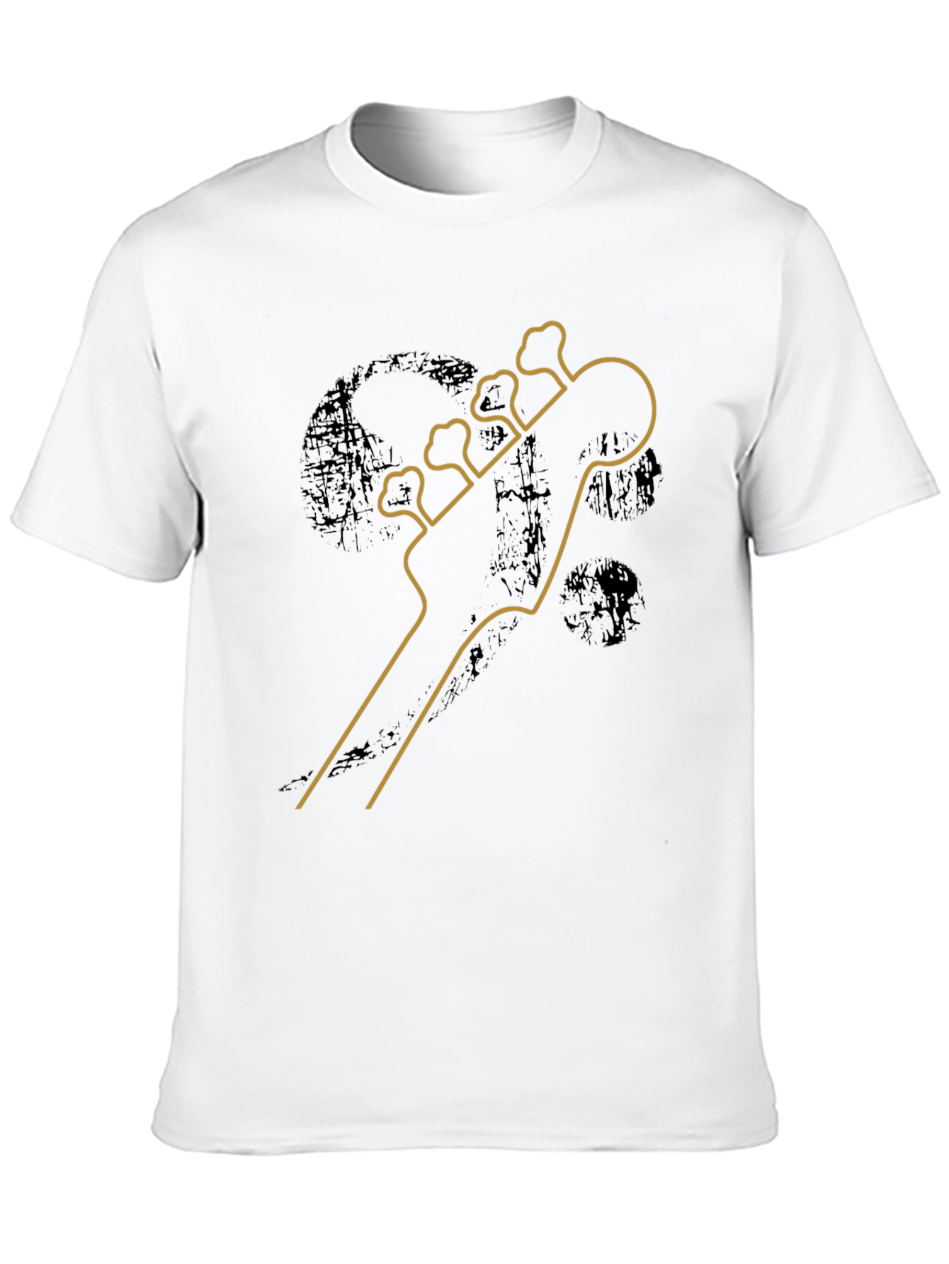 Bass Guitar Headstock Graphic Tee - Black