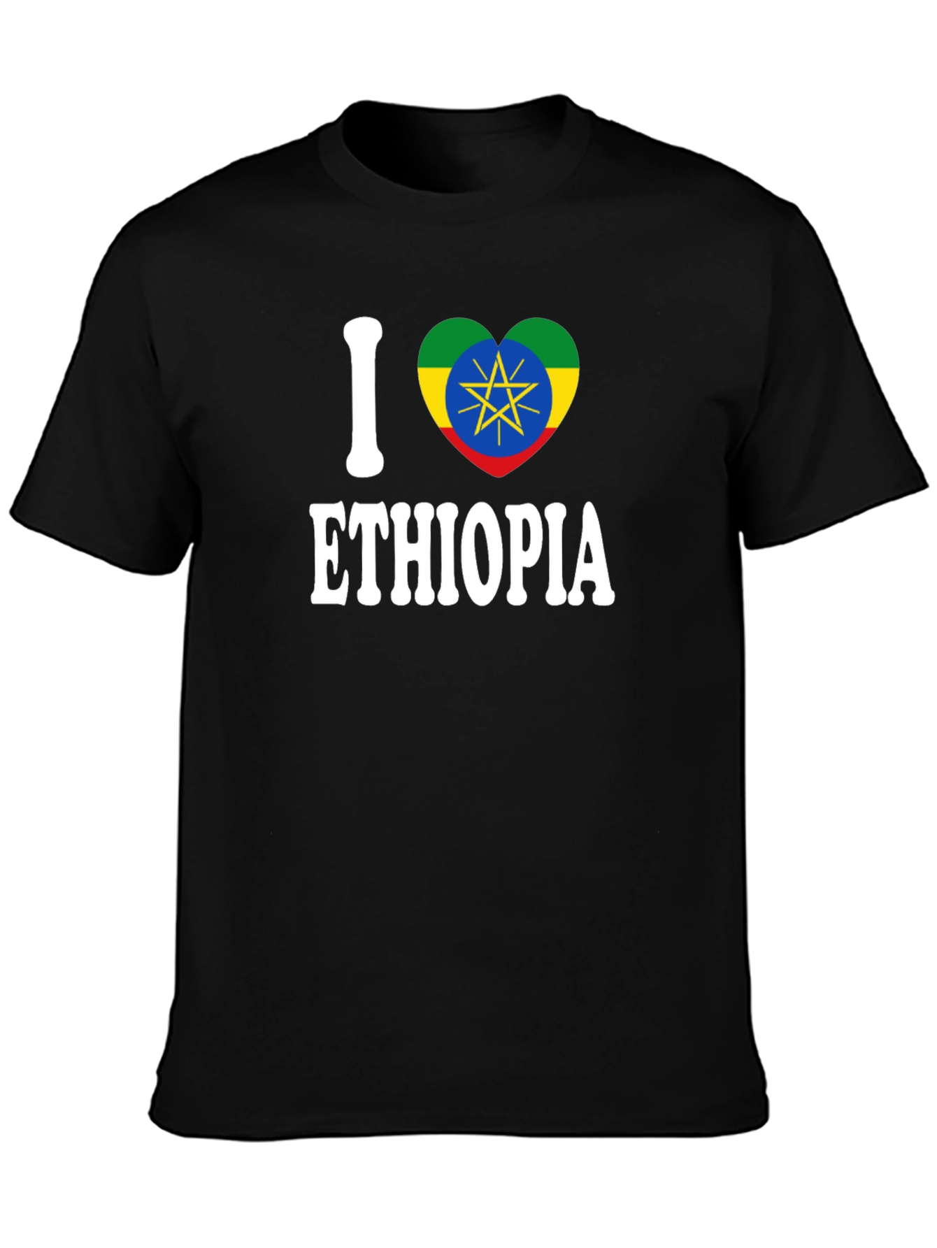 I Love Ethiopia Heart Flag T-Shirt