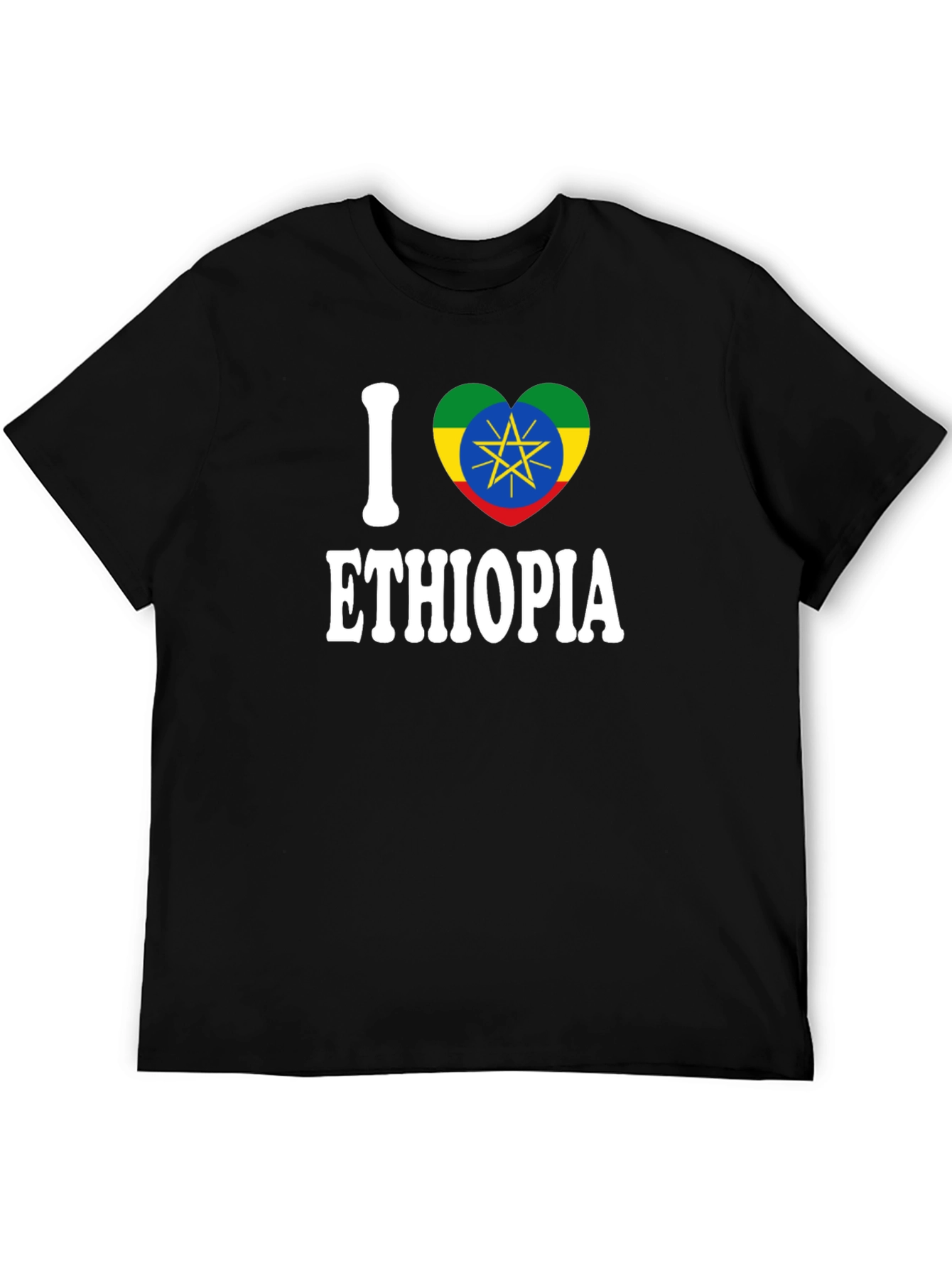 I Love Ethiopia Heart Flag T-Shirt