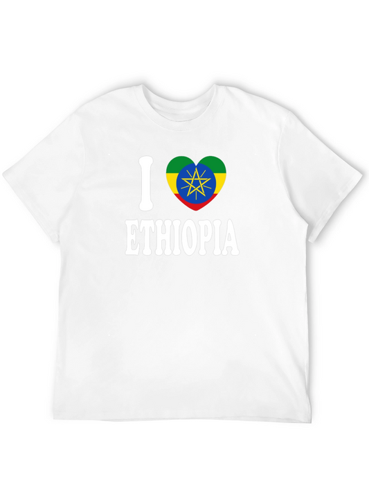 I Love Ethiopia Heart Flag T-Shirt