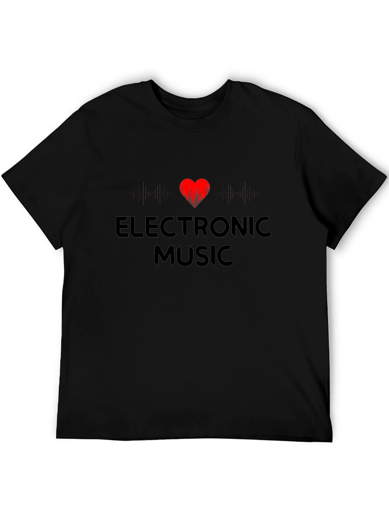 Electronic Music Heartbeat Black T-Shirt