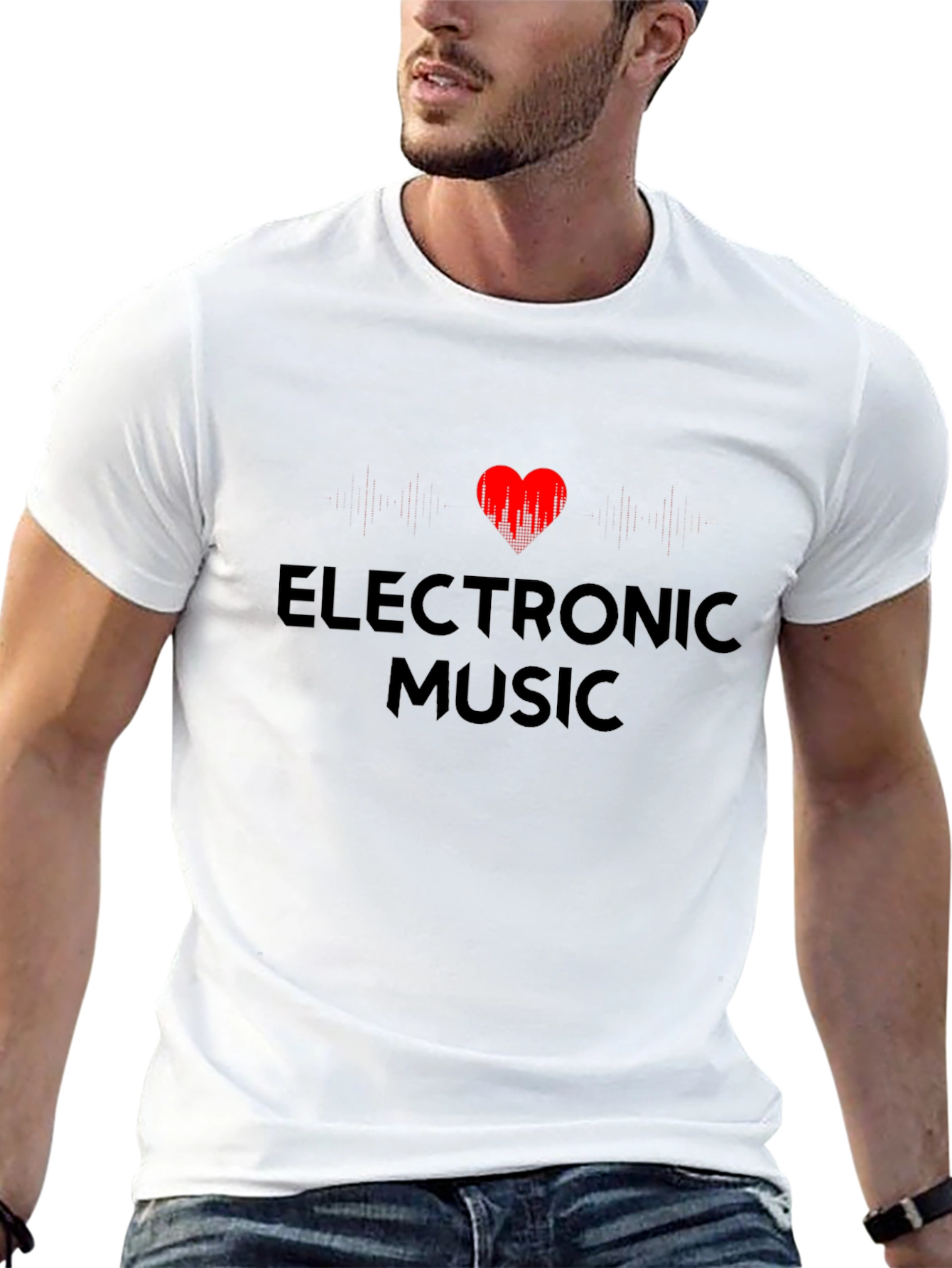 Electronic Music Heartbeat Black T-Shirt