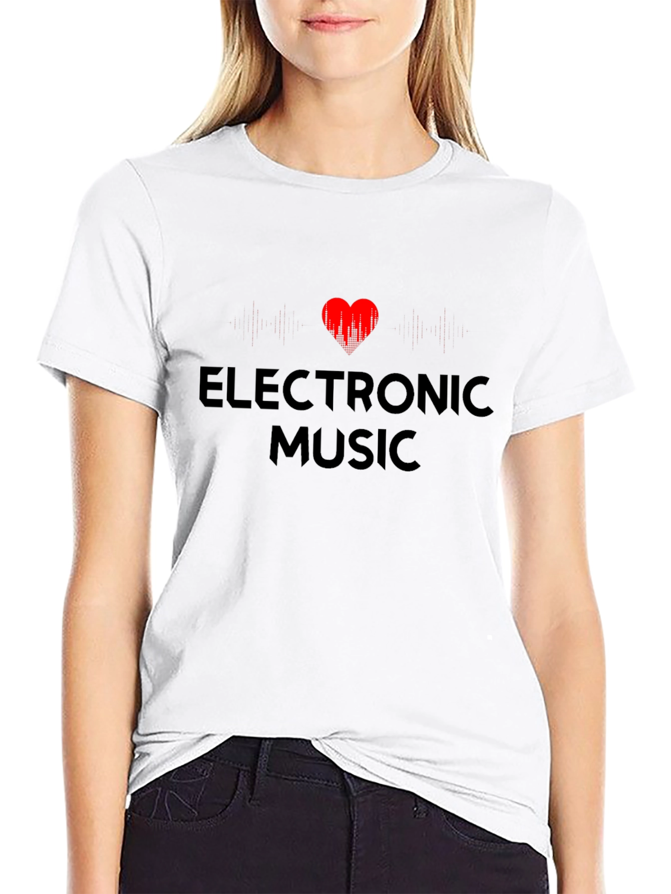 Electronic Music Heartbeat Black T-Shirt