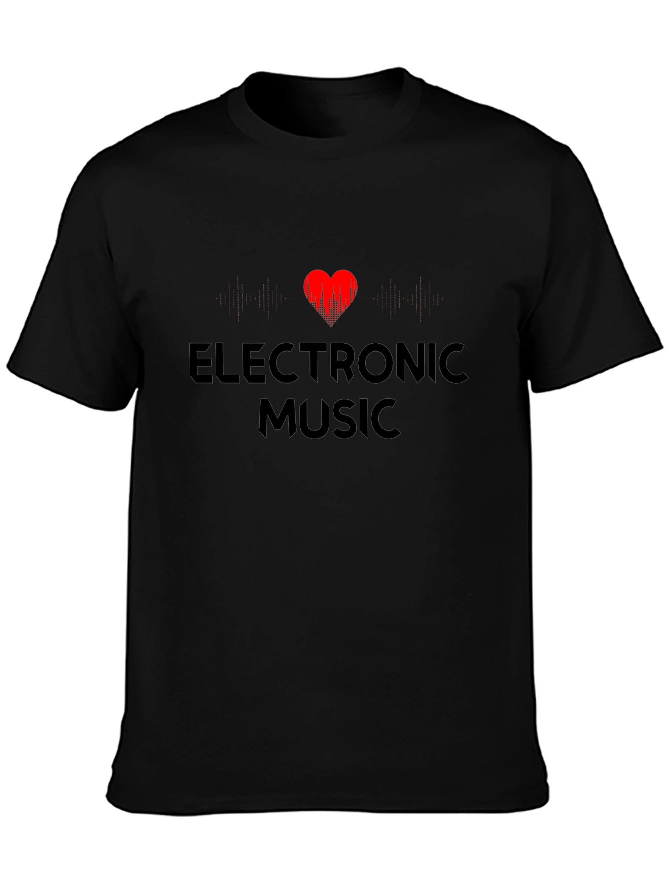Electronic Music Heartbeat Black T-Shirt