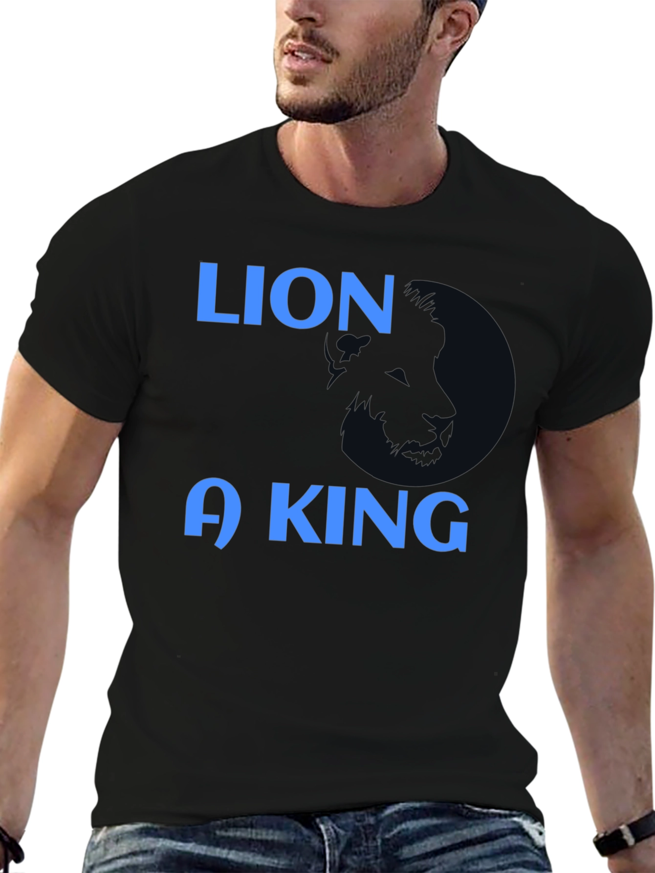 Lion King Graphic Print T-Shirt - Black