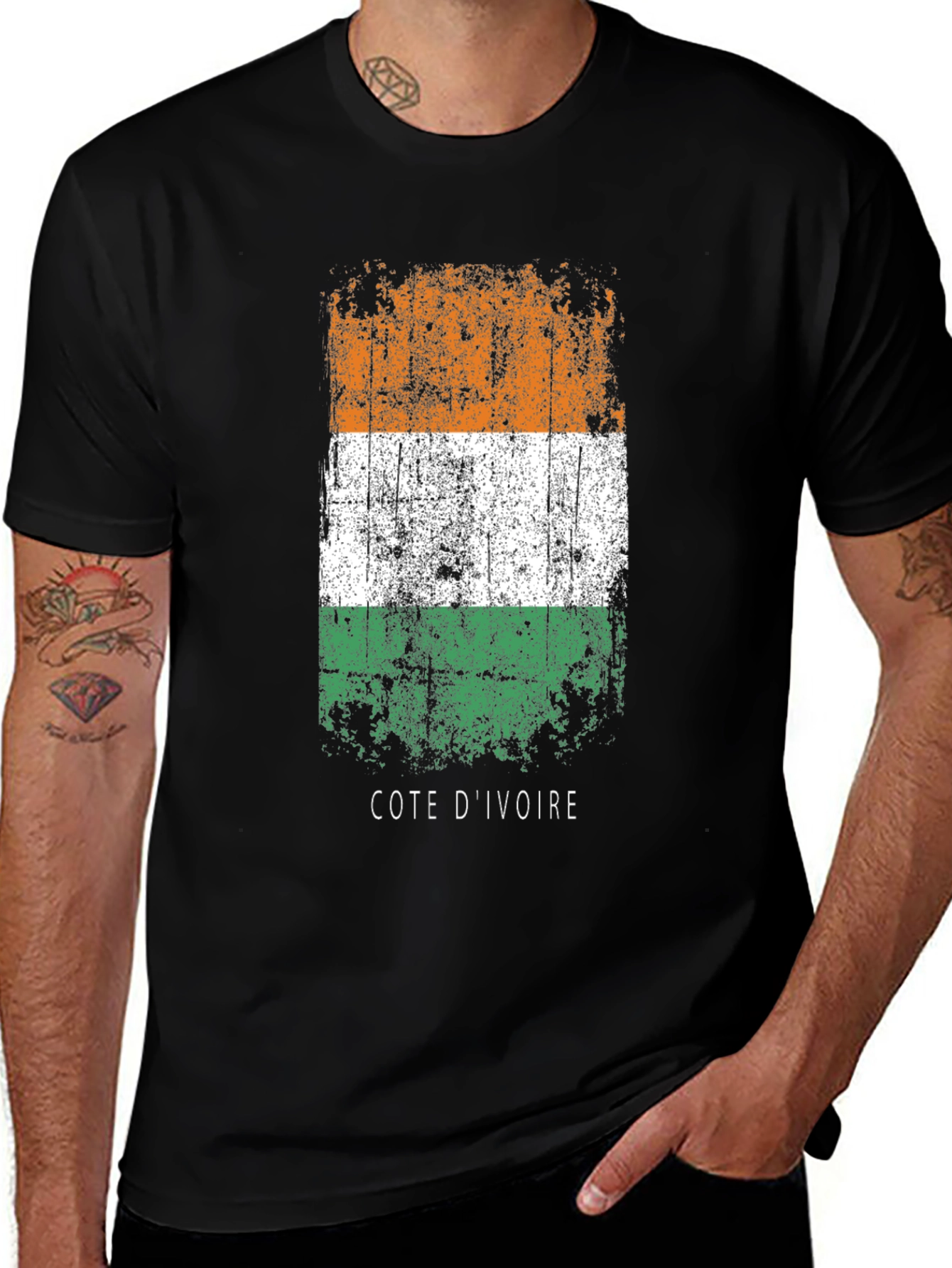 Cote dIvoire Flag Graphic T-Shirt